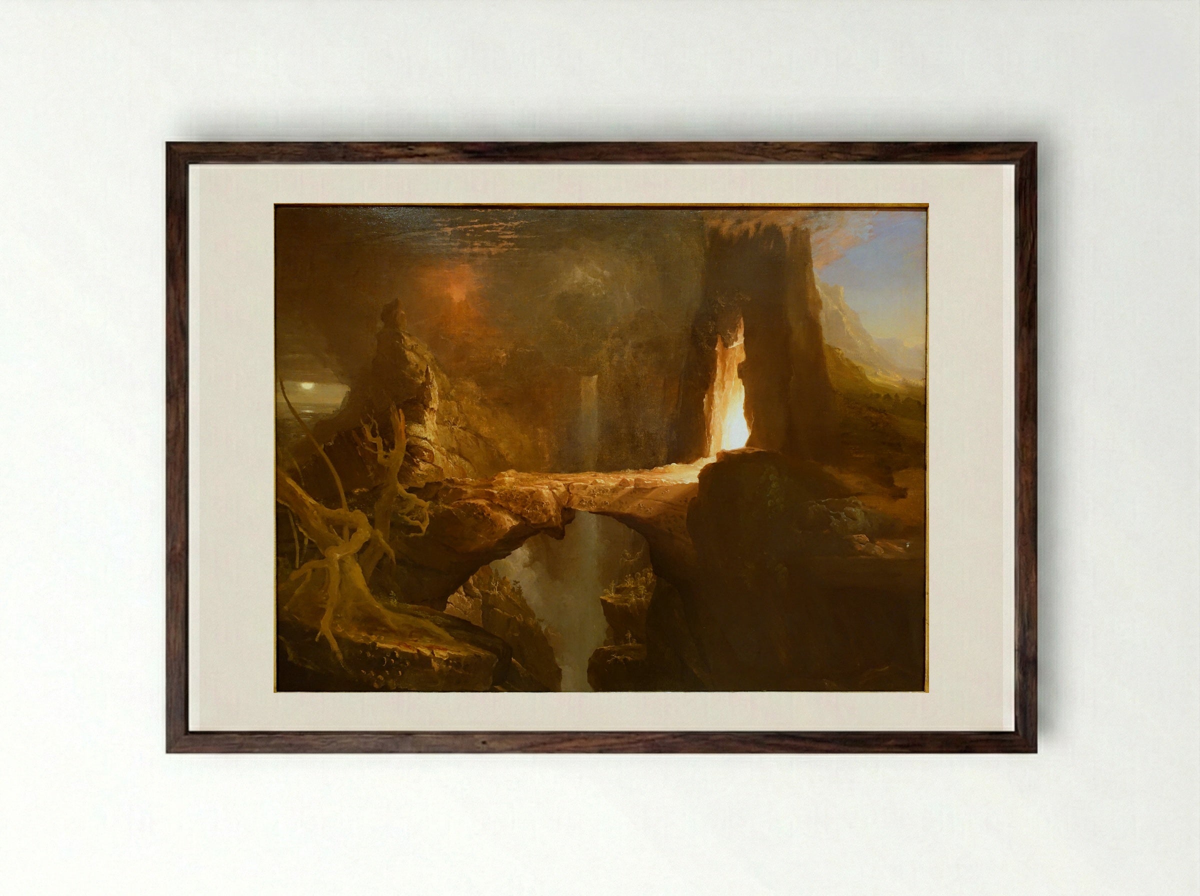 Moonlight - Thomas Cole - Framed Print Dark Wood