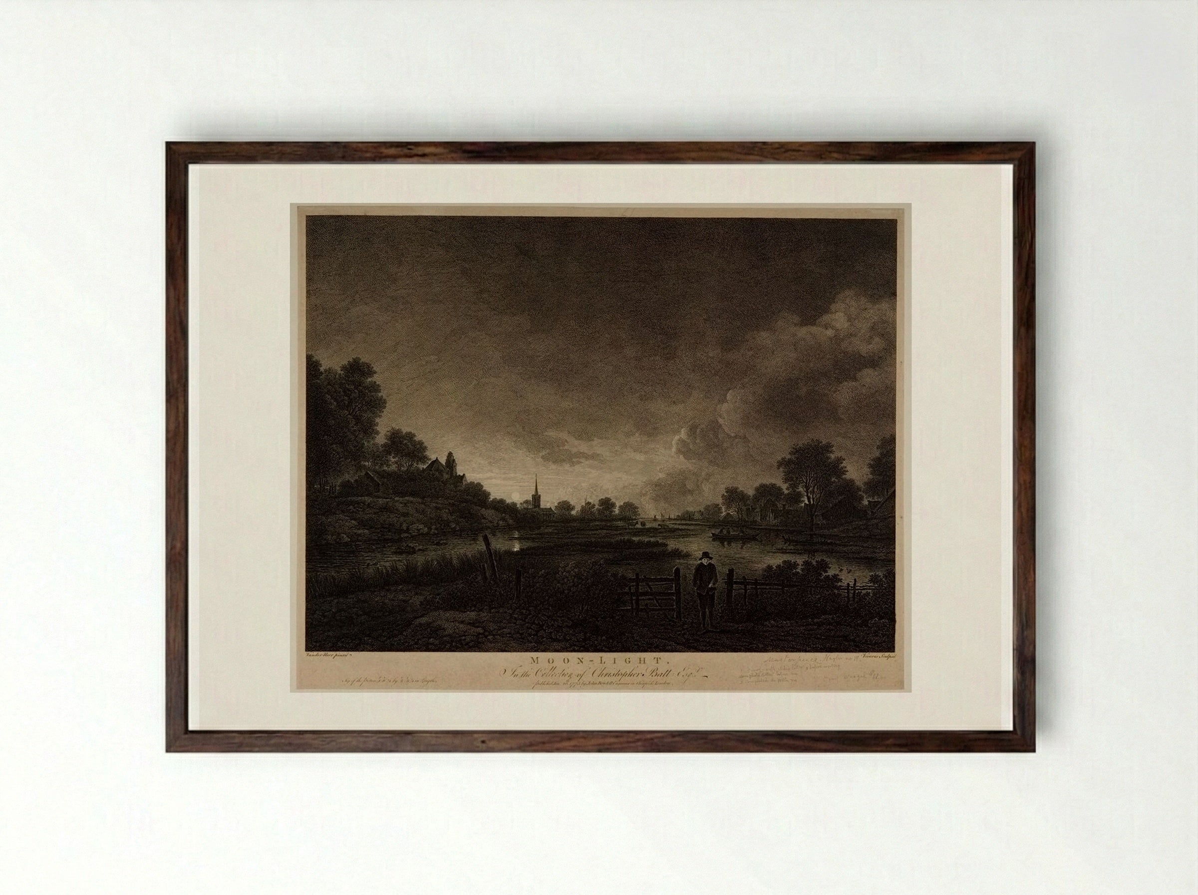 Moonlight - François Vivares - Framed Print Dark Wood