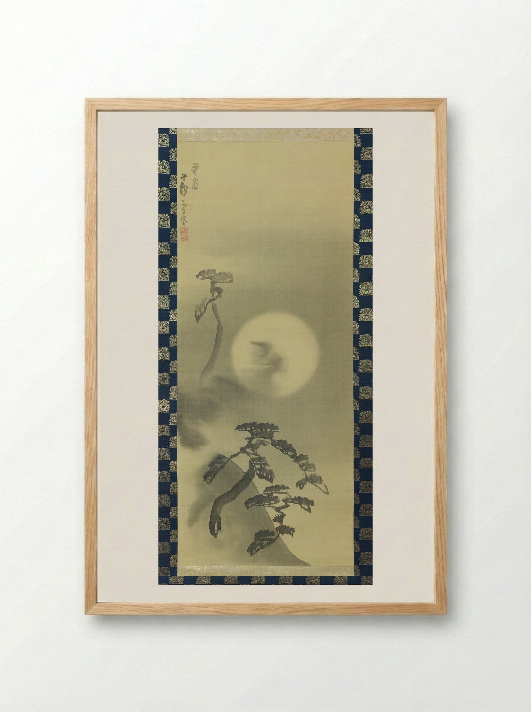 Moonlit Landscape - Nagasawa Rosetsu - Framed Print Wood