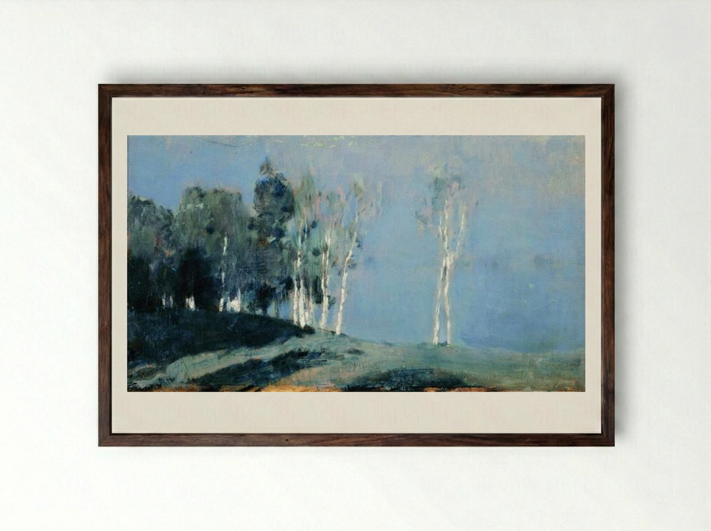 Moonlit Night - Isaac Levitan - Framed Print Dark Wood