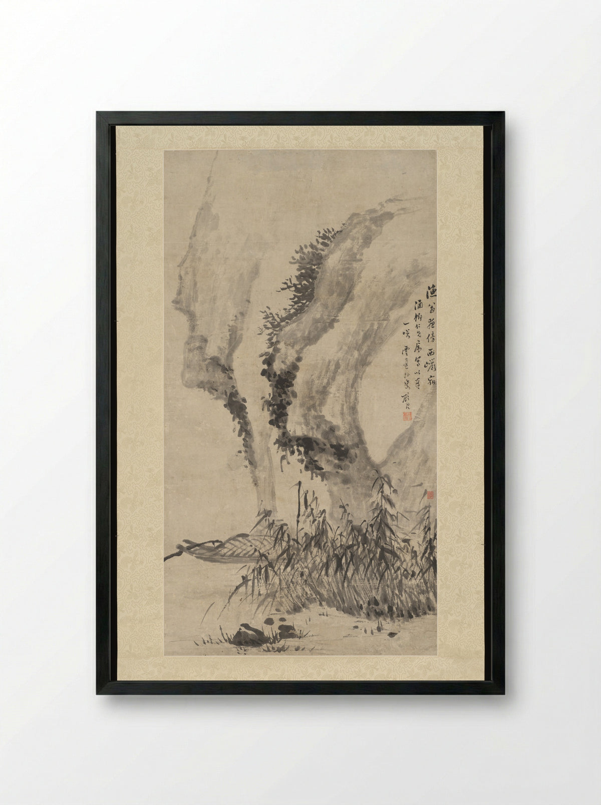 Moored at the West Cliff - Gu Yun - Framed Print Black