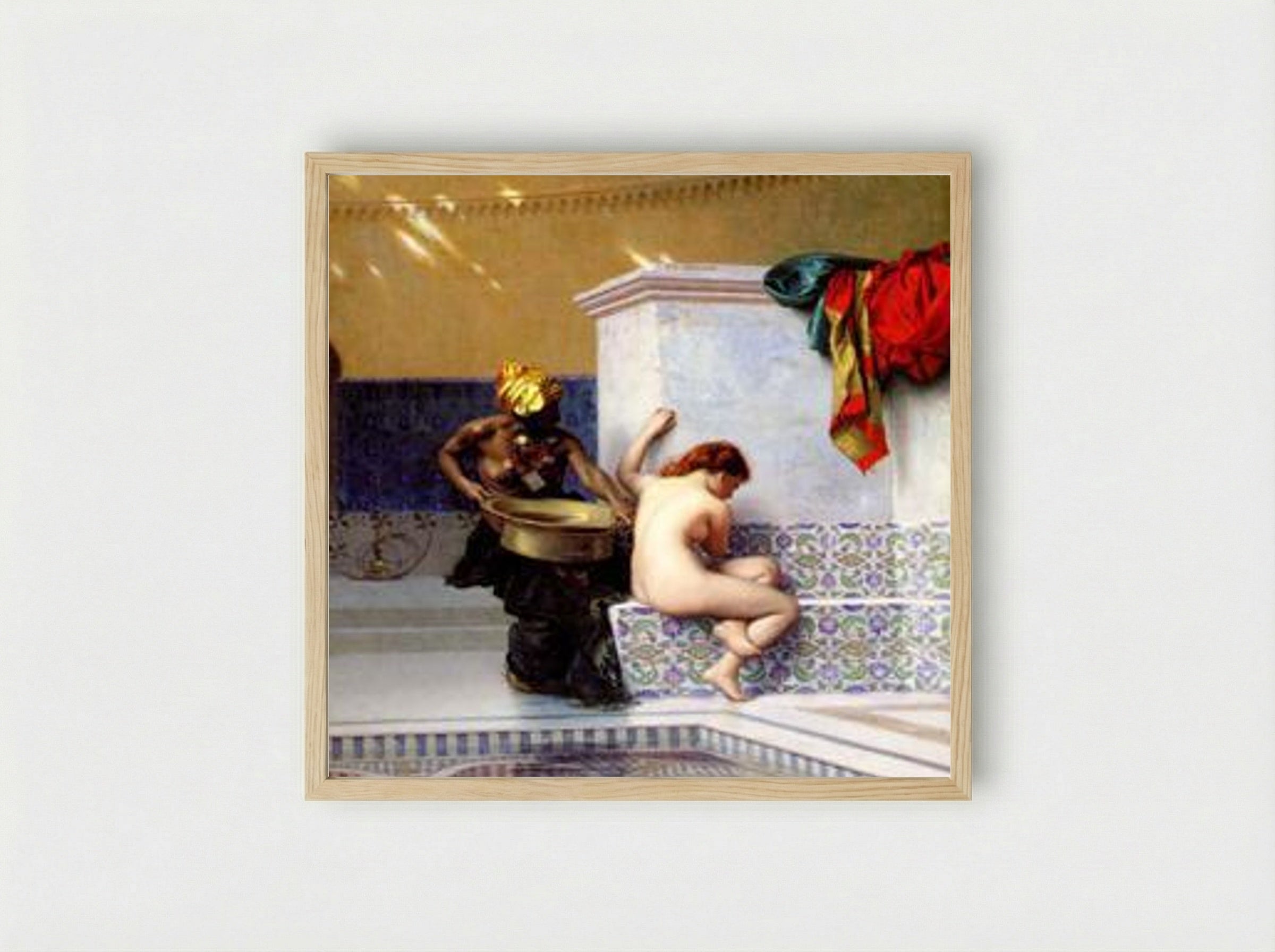 Moorish Bath - Jean-Léon Gérôme - Framed Print Wood