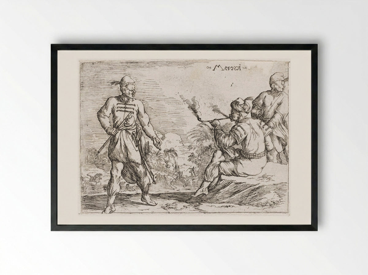 Moorish Costumes - Johann Wilhelm Baur - Framed Print Black