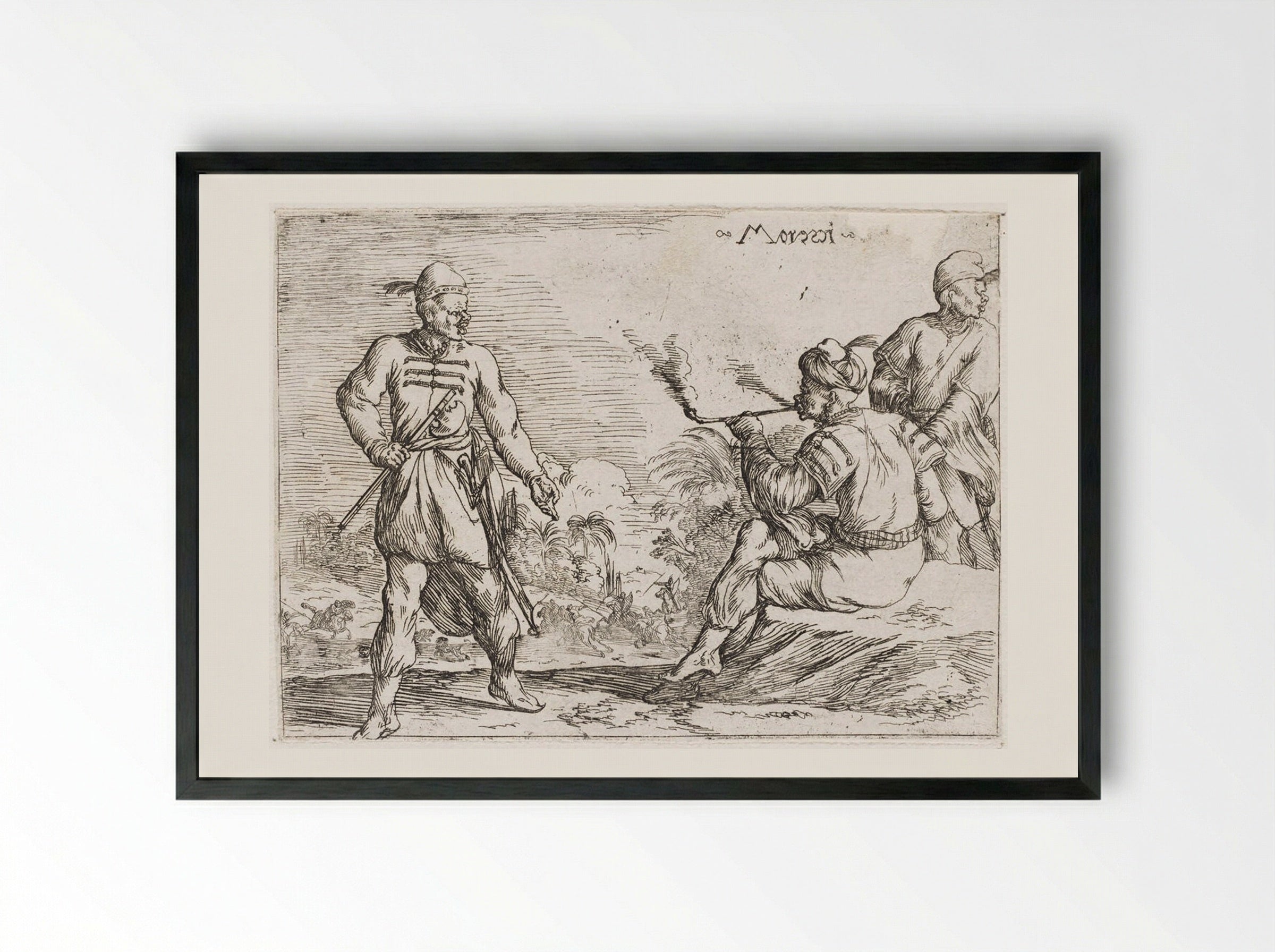 Moorish Costumes - Johann Wilhelm Baur - Framed Print Black