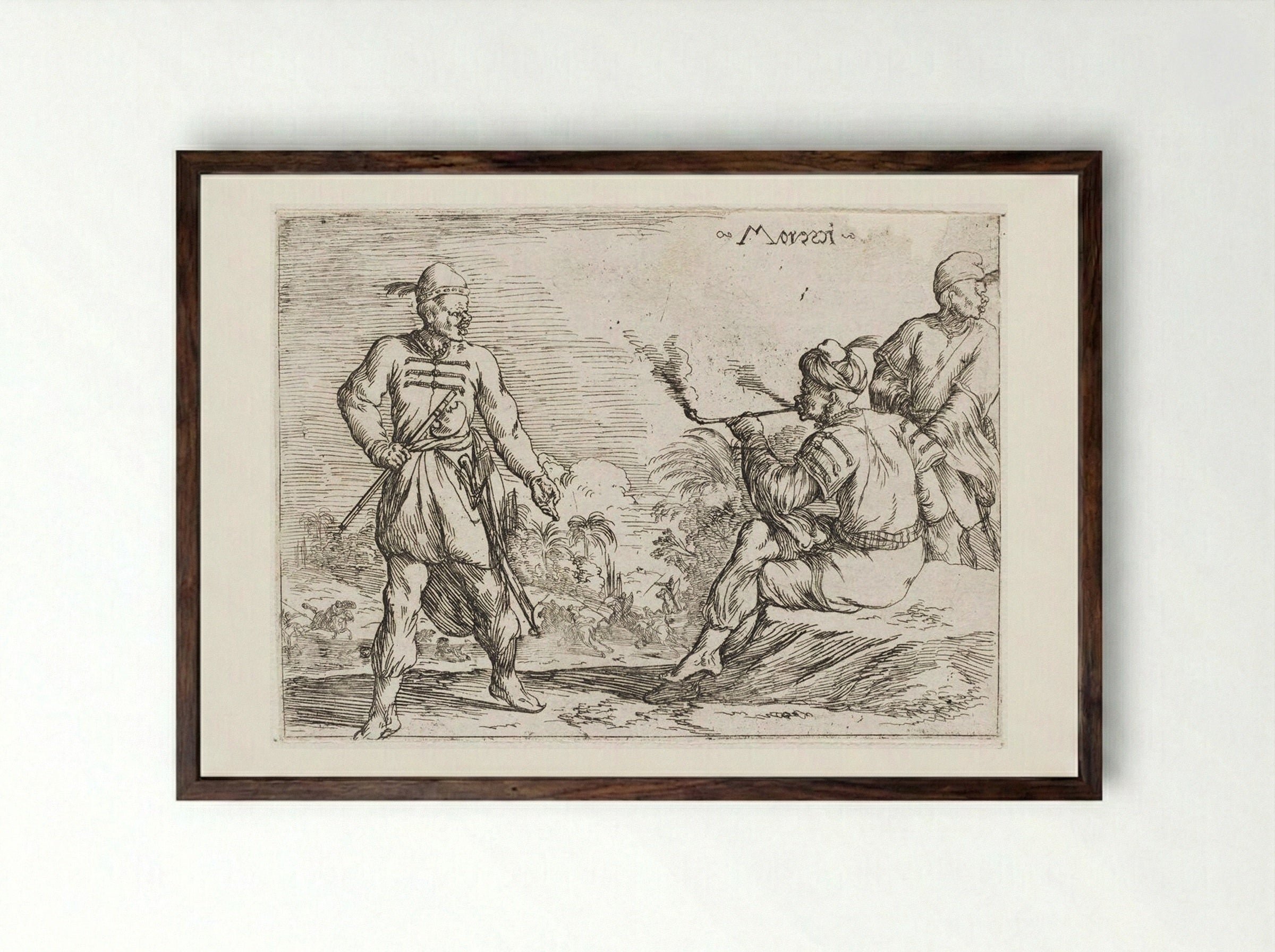 Moorish Costumes - Johann Wilhelm Baur - Framed Print Dark Wood