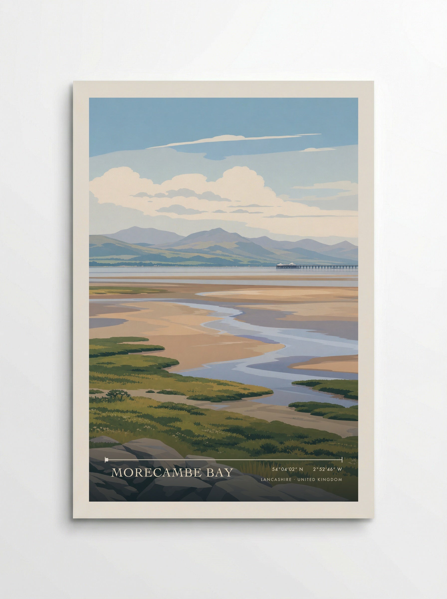 Morecambe Bay Lancashire United Kingdom Travel Poster - Poster