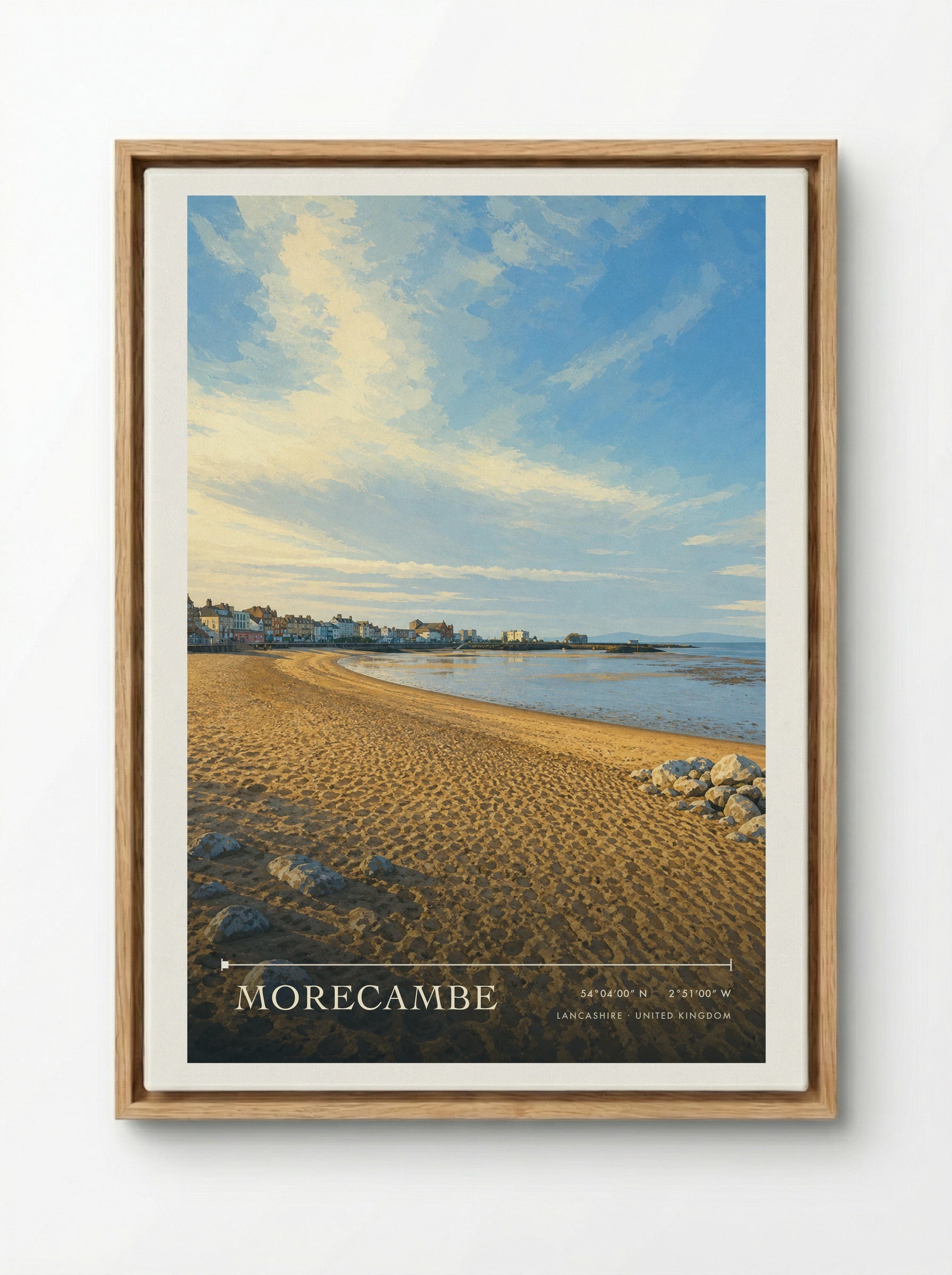 Morecambe Lancashire United Kingdom Travel Poster - Framed Canvas Wood