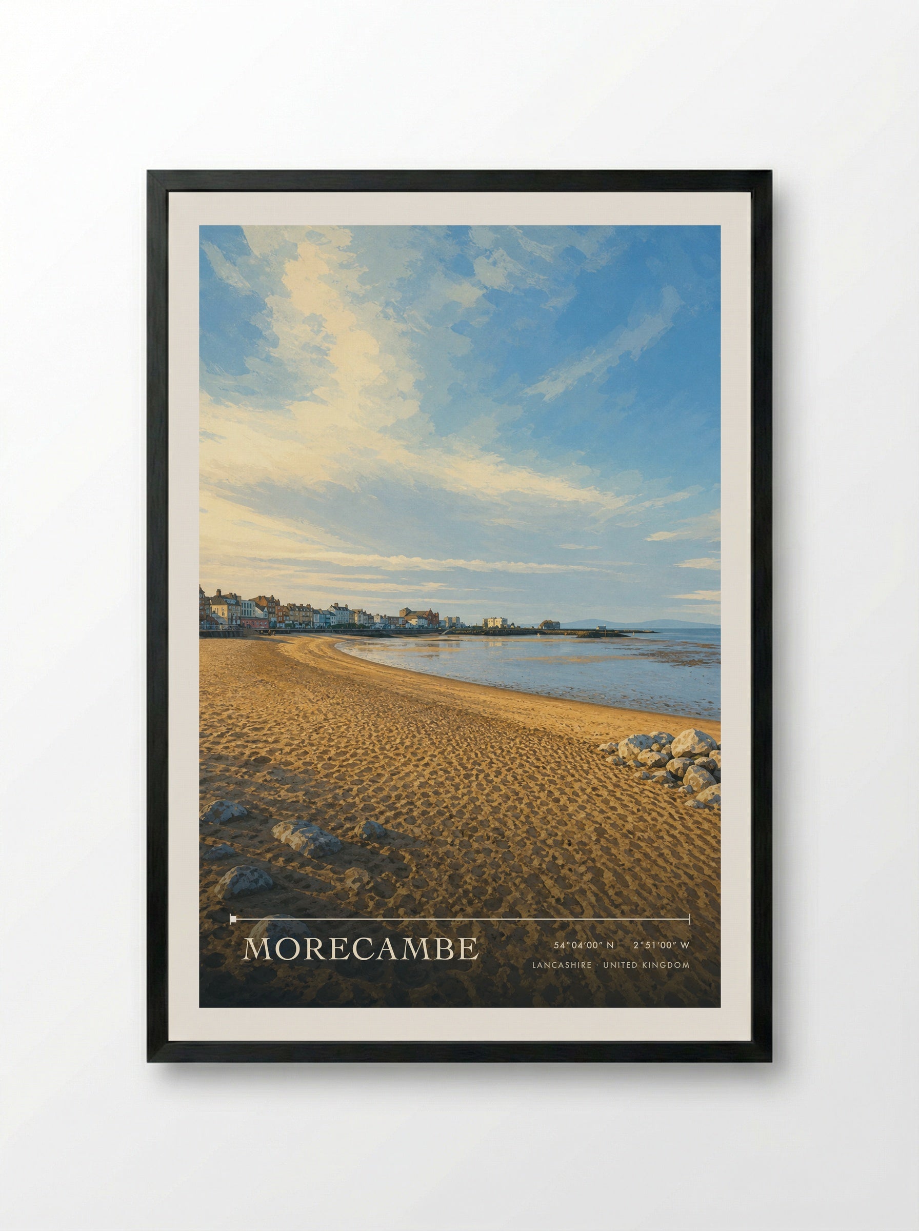 Morecambe Lancashire United Kingdom Travel Poster - Framed Print Black