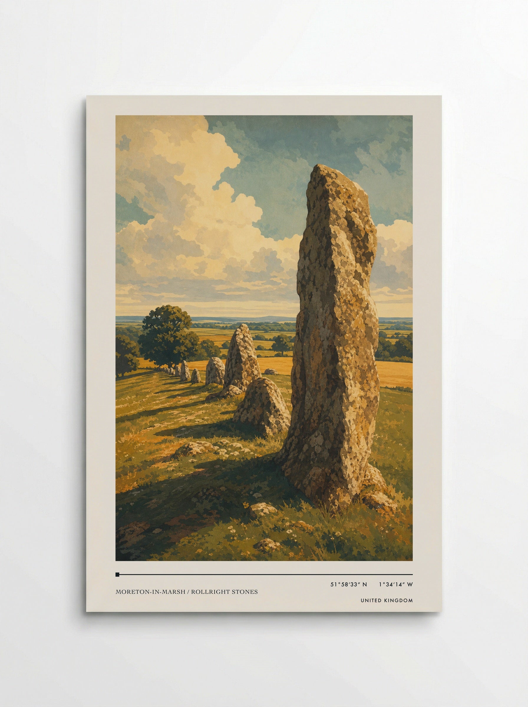 Moreton-in-Marsh / Rollright Stones United Kingdom Travel Poster - Poster