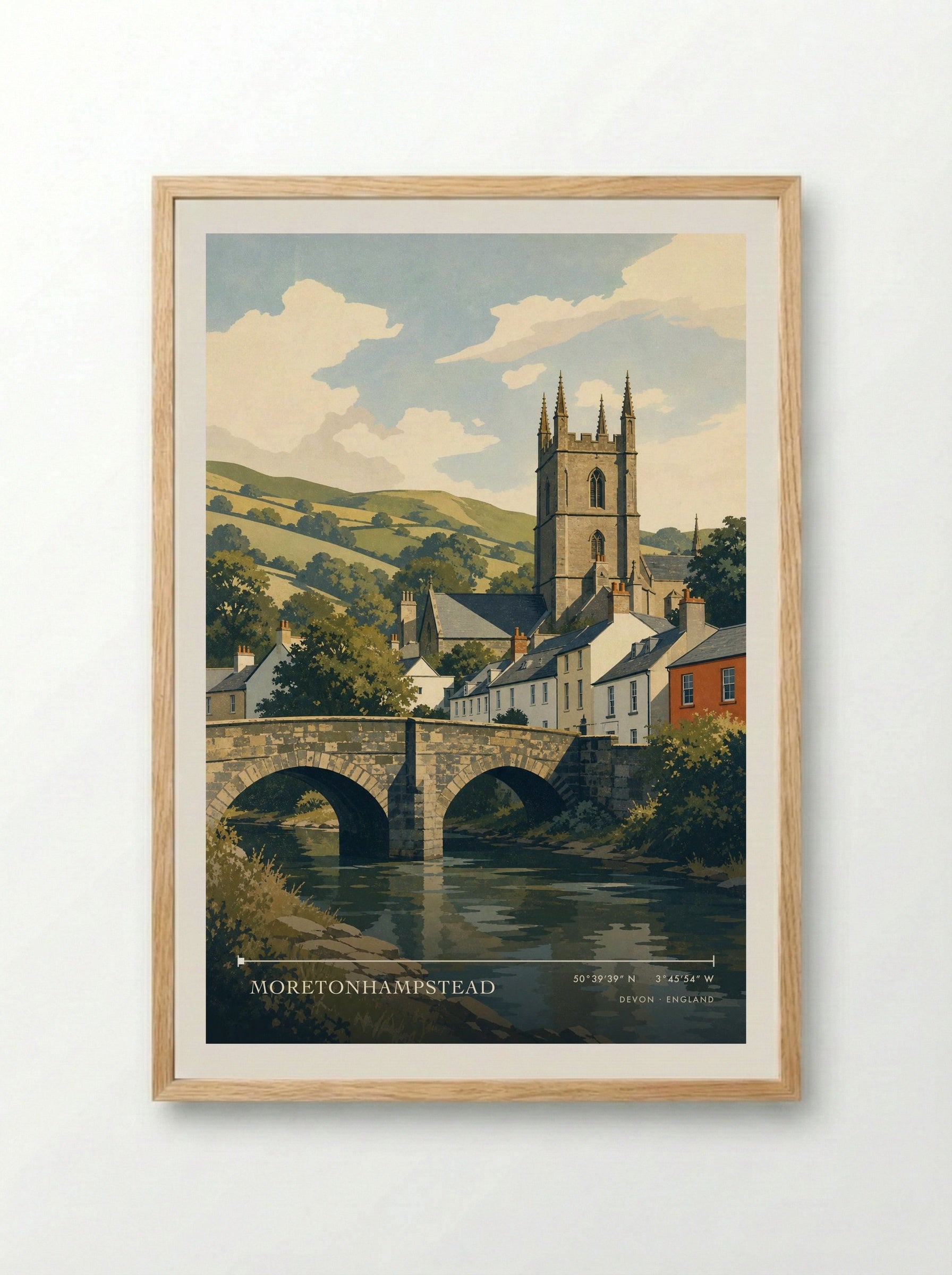 Moretonhampstead Devon England Travel Poster - Framed Print Wood