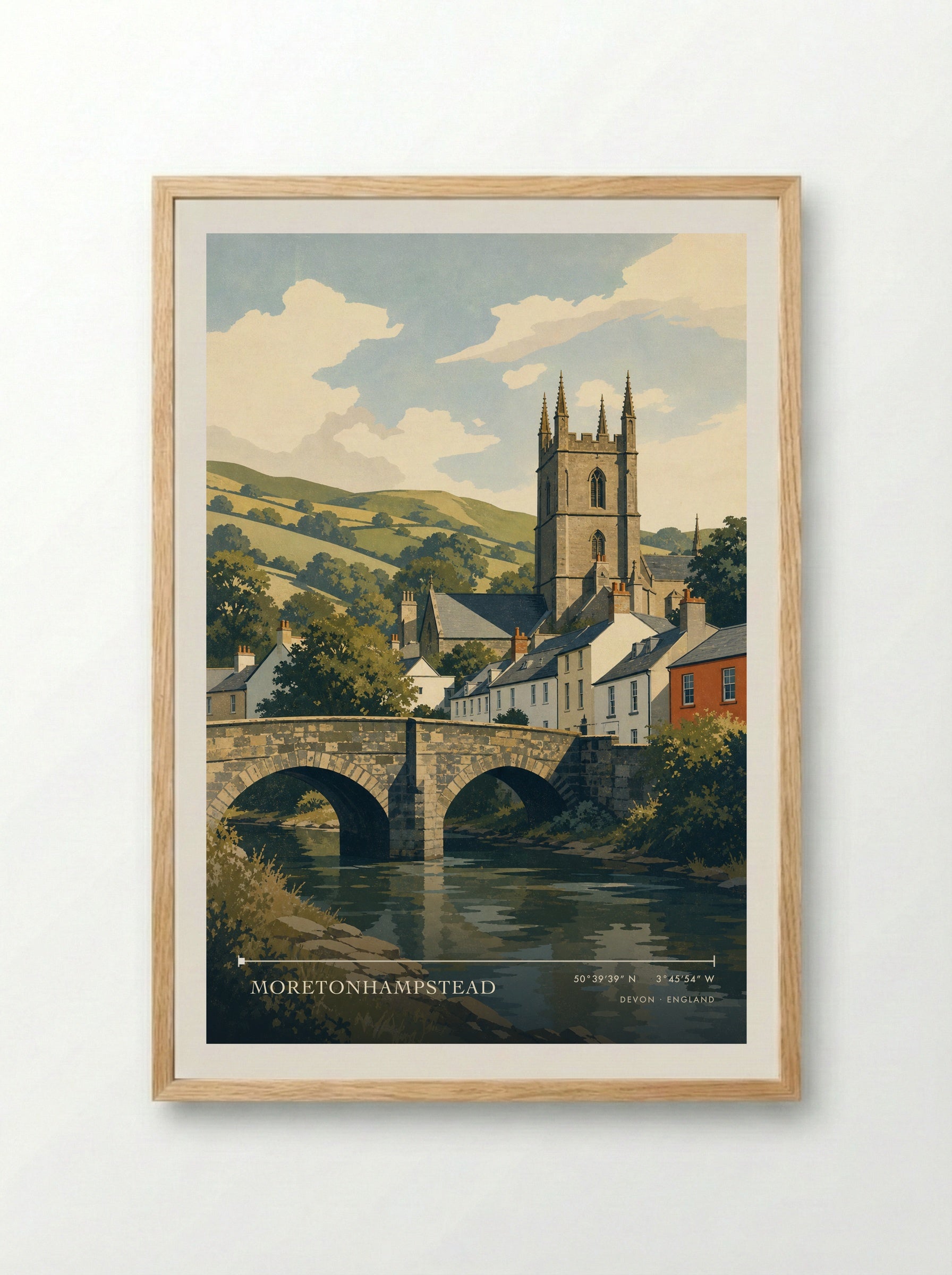Moretonhampstead Devon England Travel Poster - Framed Print Wood