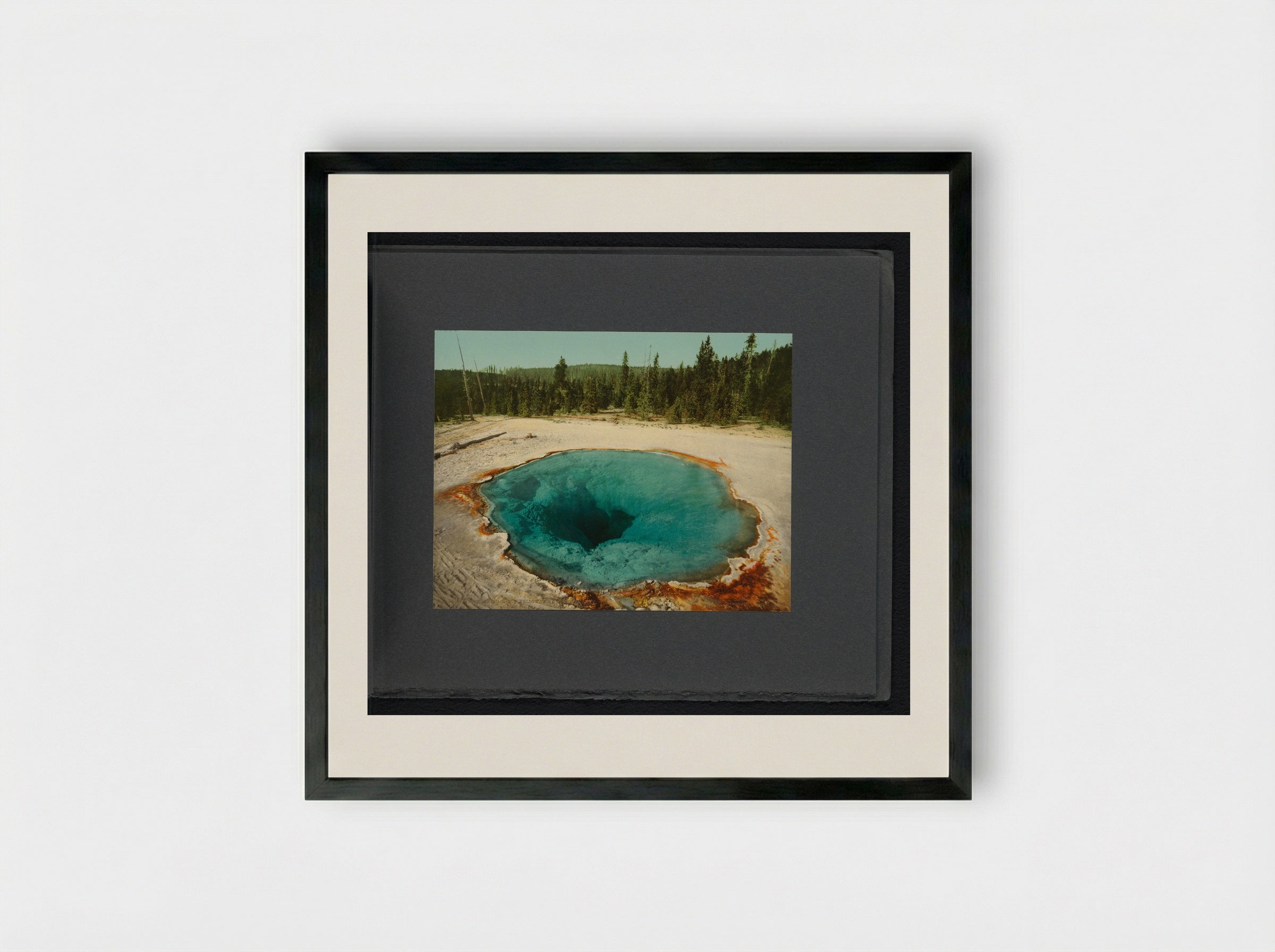 Morning Glory Pool, Yellowstone National Park - William Henry Jackson - Framed Print Black