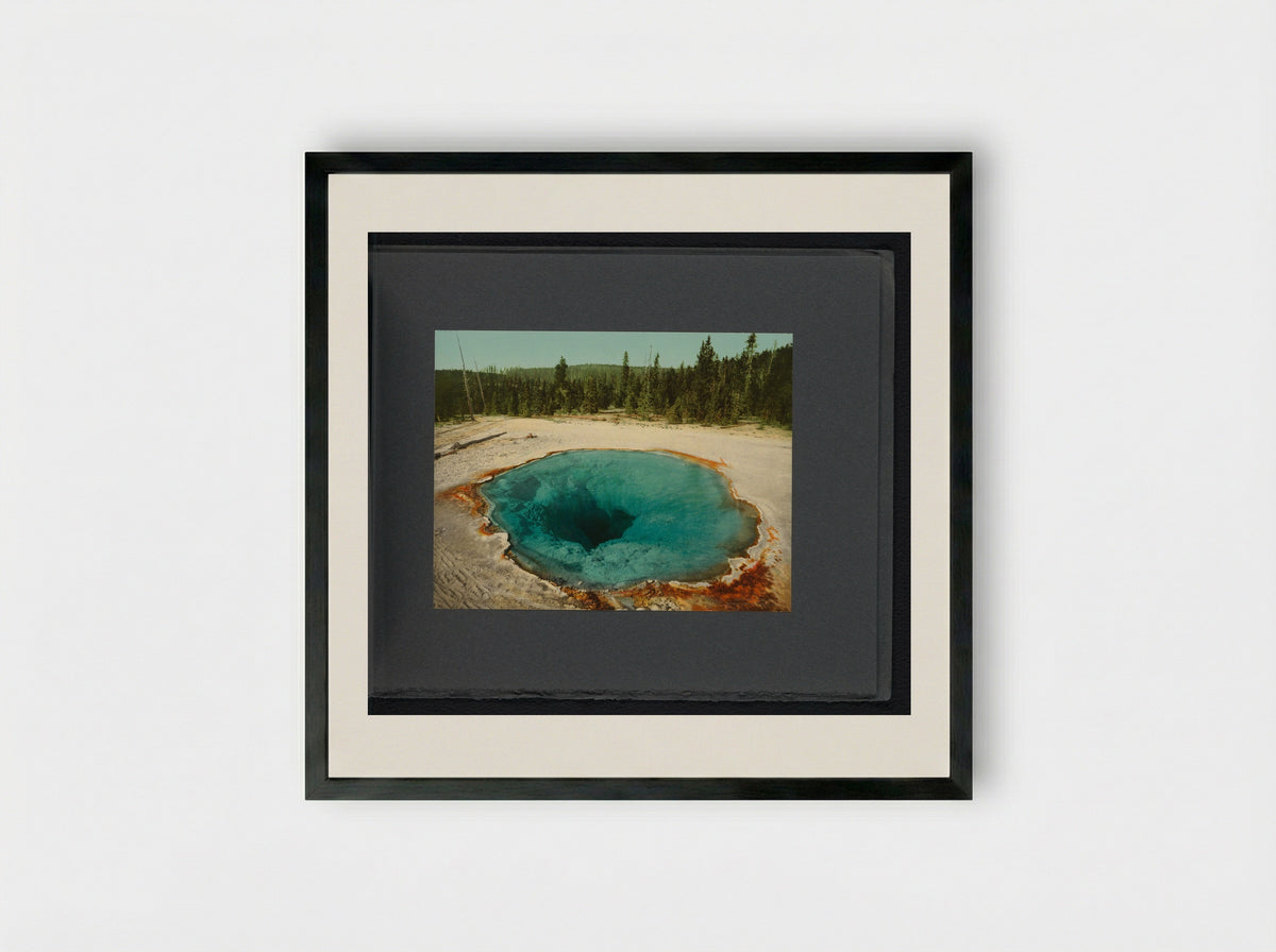 Morning Glory Pool, Yellowstone National Park - William Henry Jackson - Framed Print Black