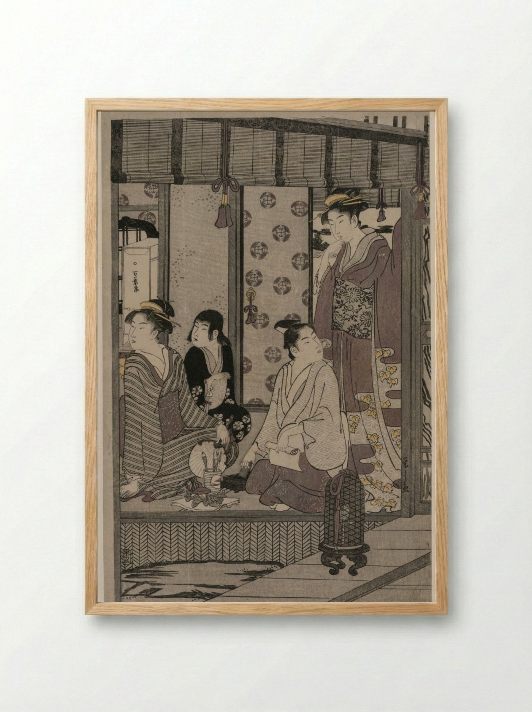 Morning Glory (from the series The Tale of Genji in Elegant Modern Dress) - Chōbunsai Eishi - Framed Print Wood