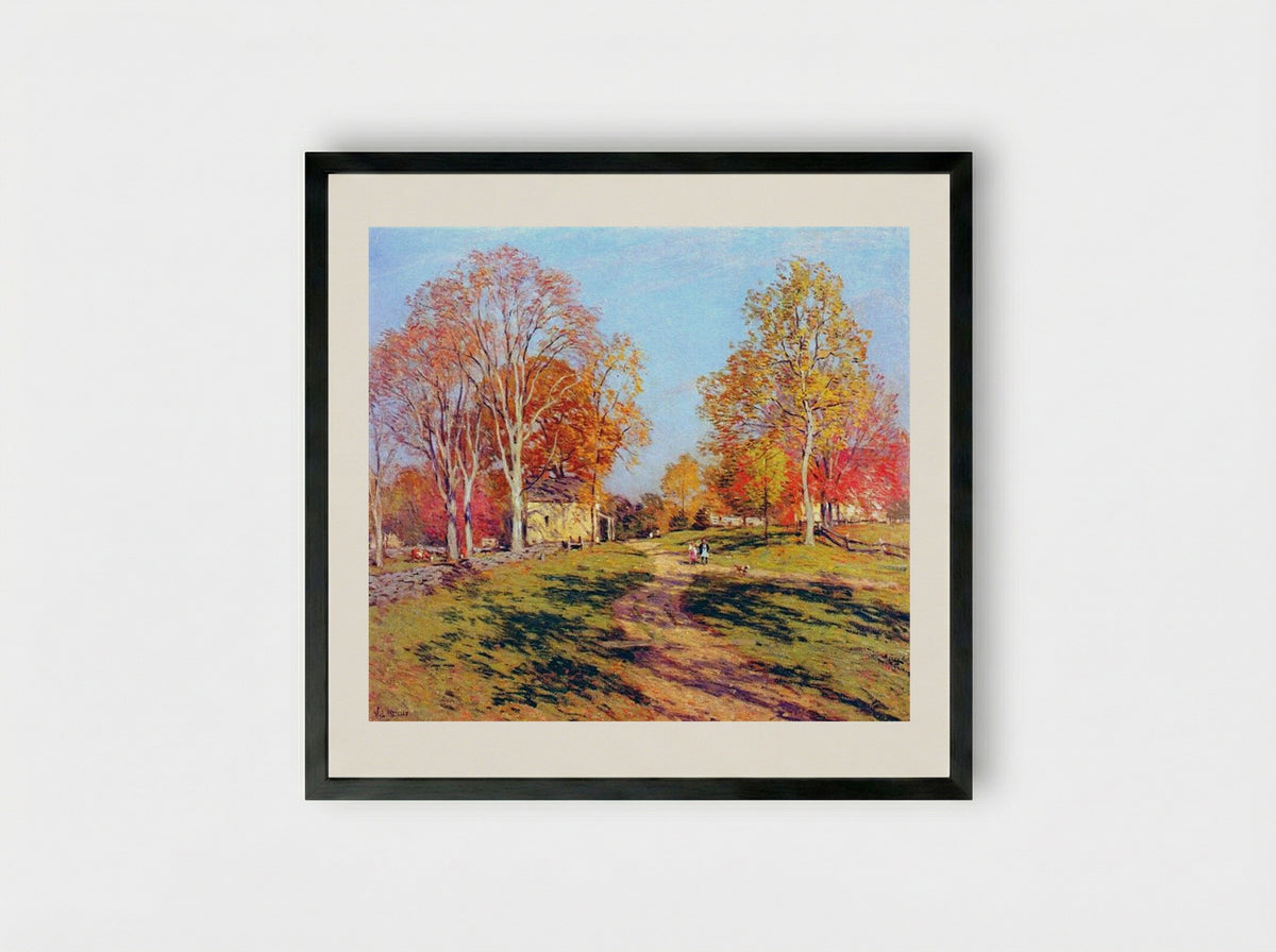 Morning Shadows - Willard Metcalf - Framed Print Black