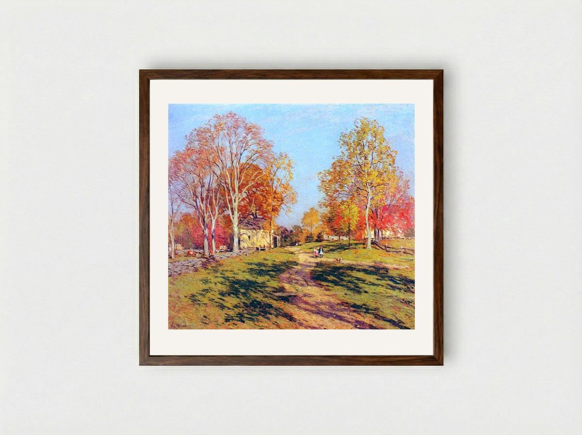 Morning Shadows - Willard Metcalf - Framed Print Dark Wood