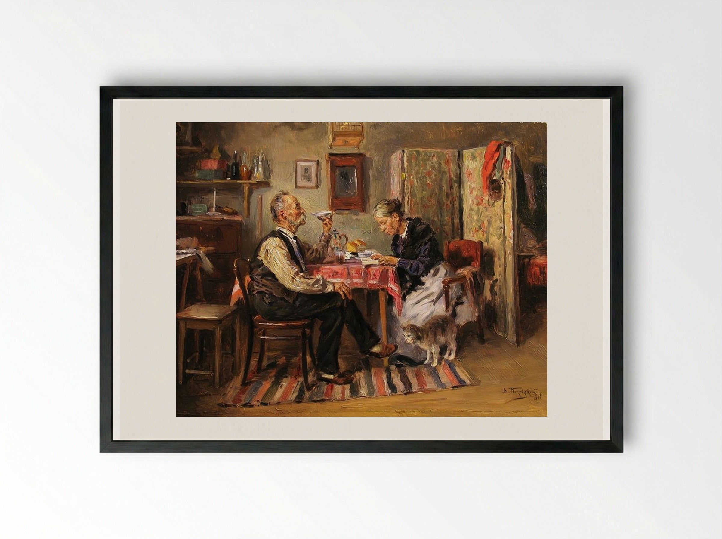 Morning Tea - Vladimir Makovsky - Framed Print Black
