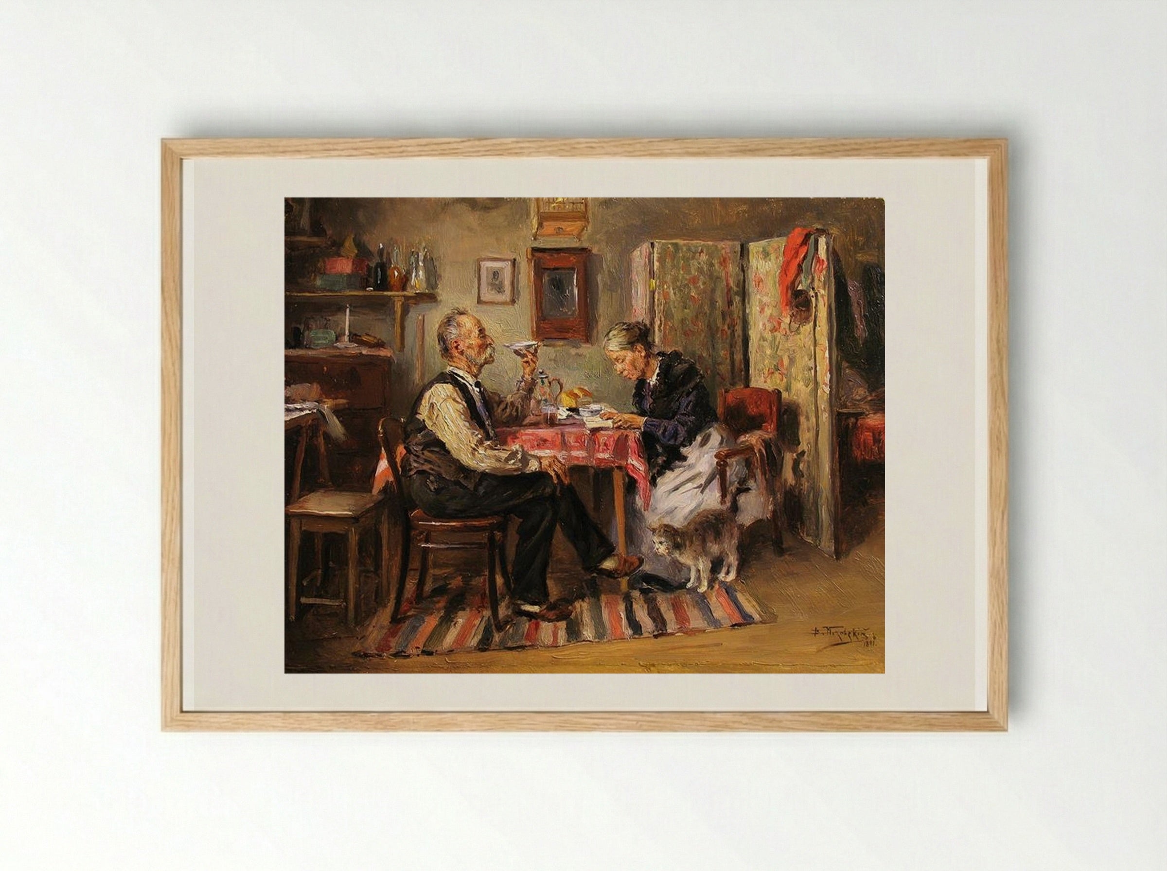 Morning Tea - Vladimir Makovsky - Framed Print Wood
