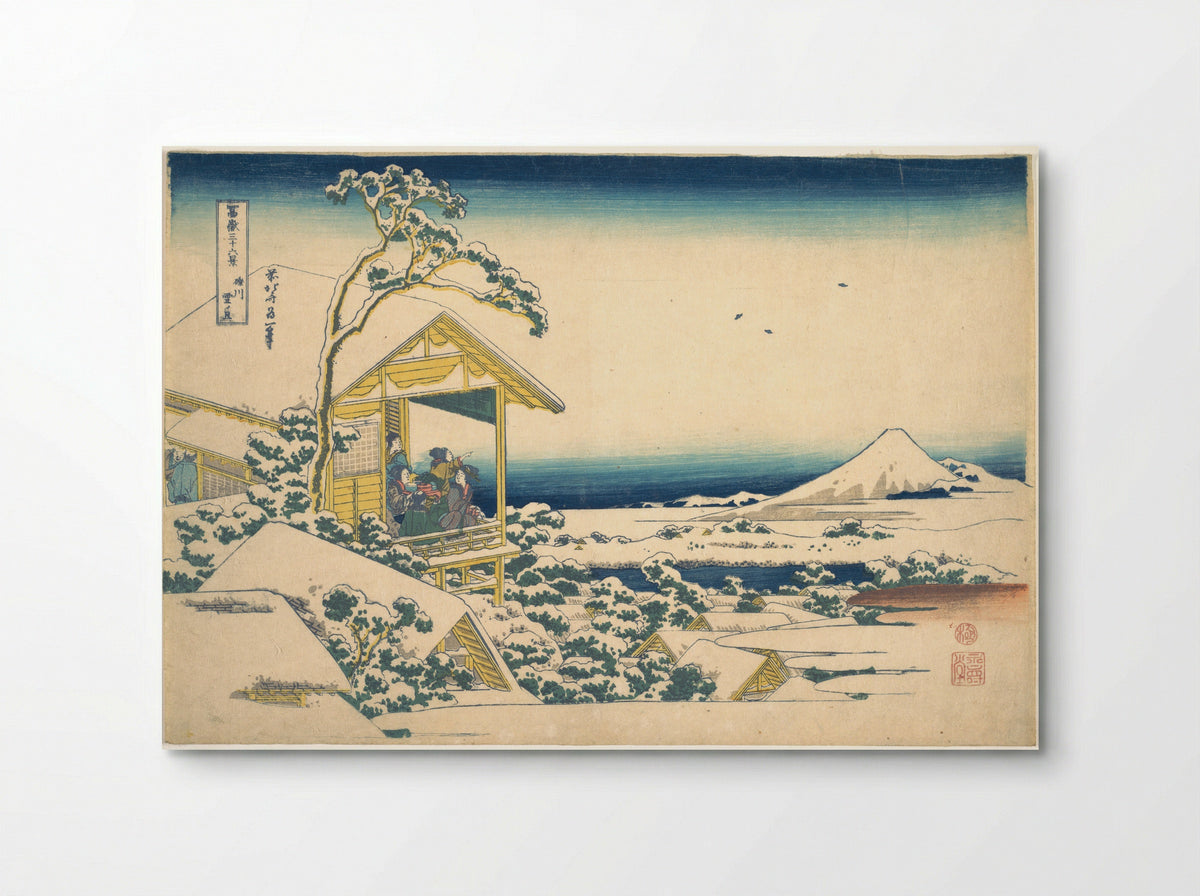 Morning after the Snow at Koishikawa in Edo - Katsushika Hokusai - Poster