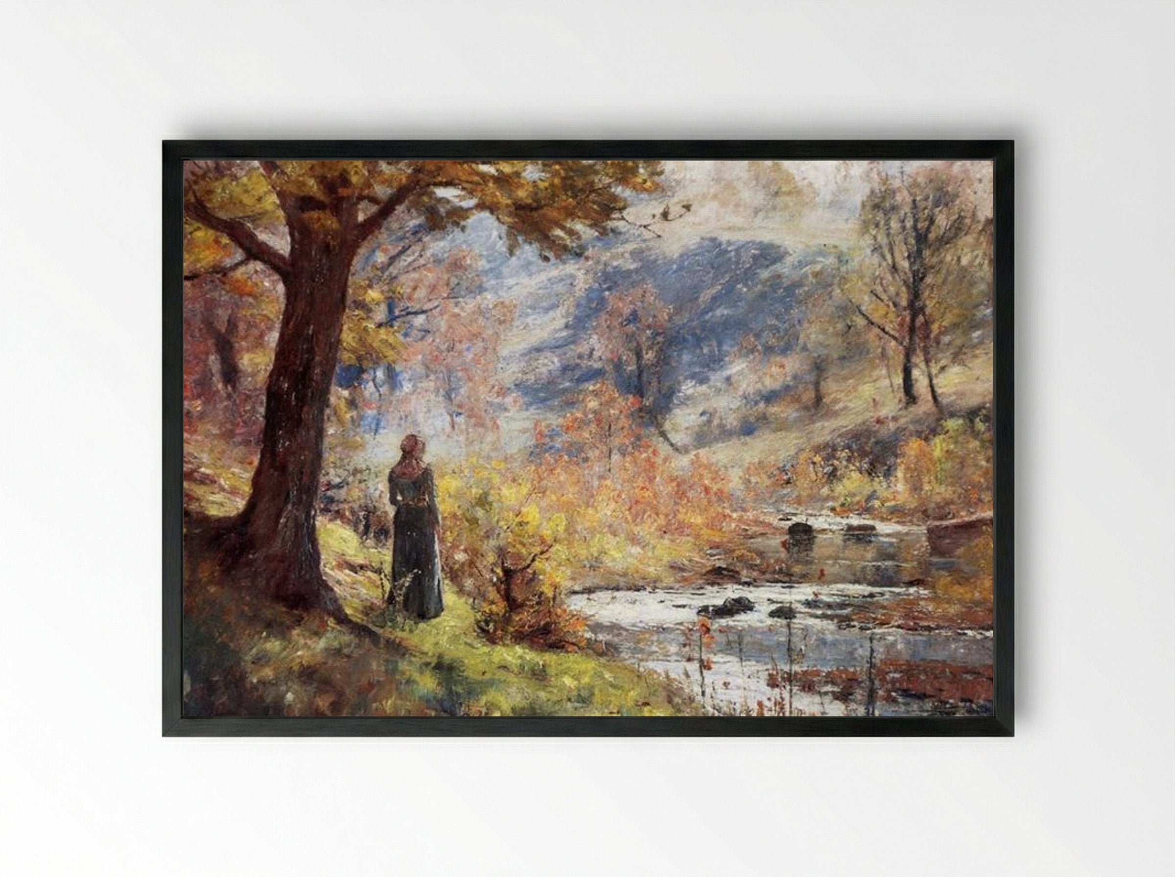 Morning by the Stream - T. C. Steele - Framed Print Black