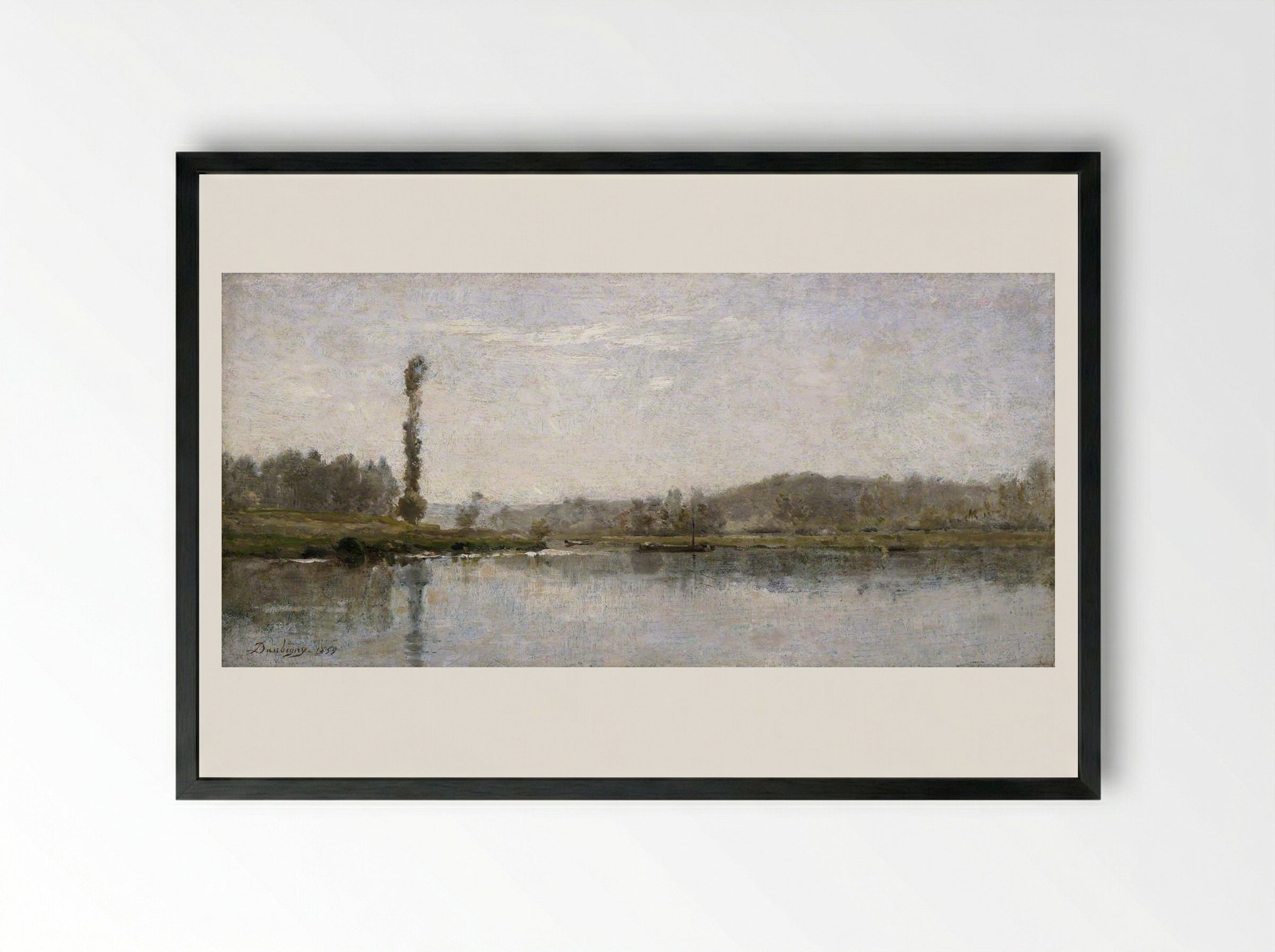 Morning - Charles-François Daubigny - Framed Print Black
