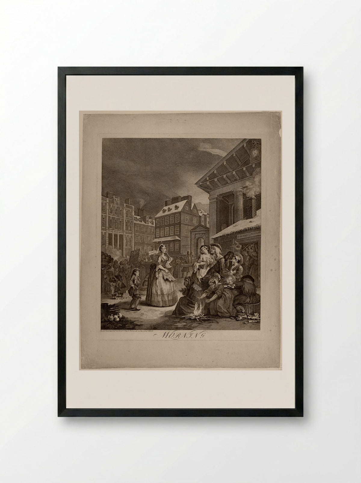 Morning - William Hogarth - Framed Print Black