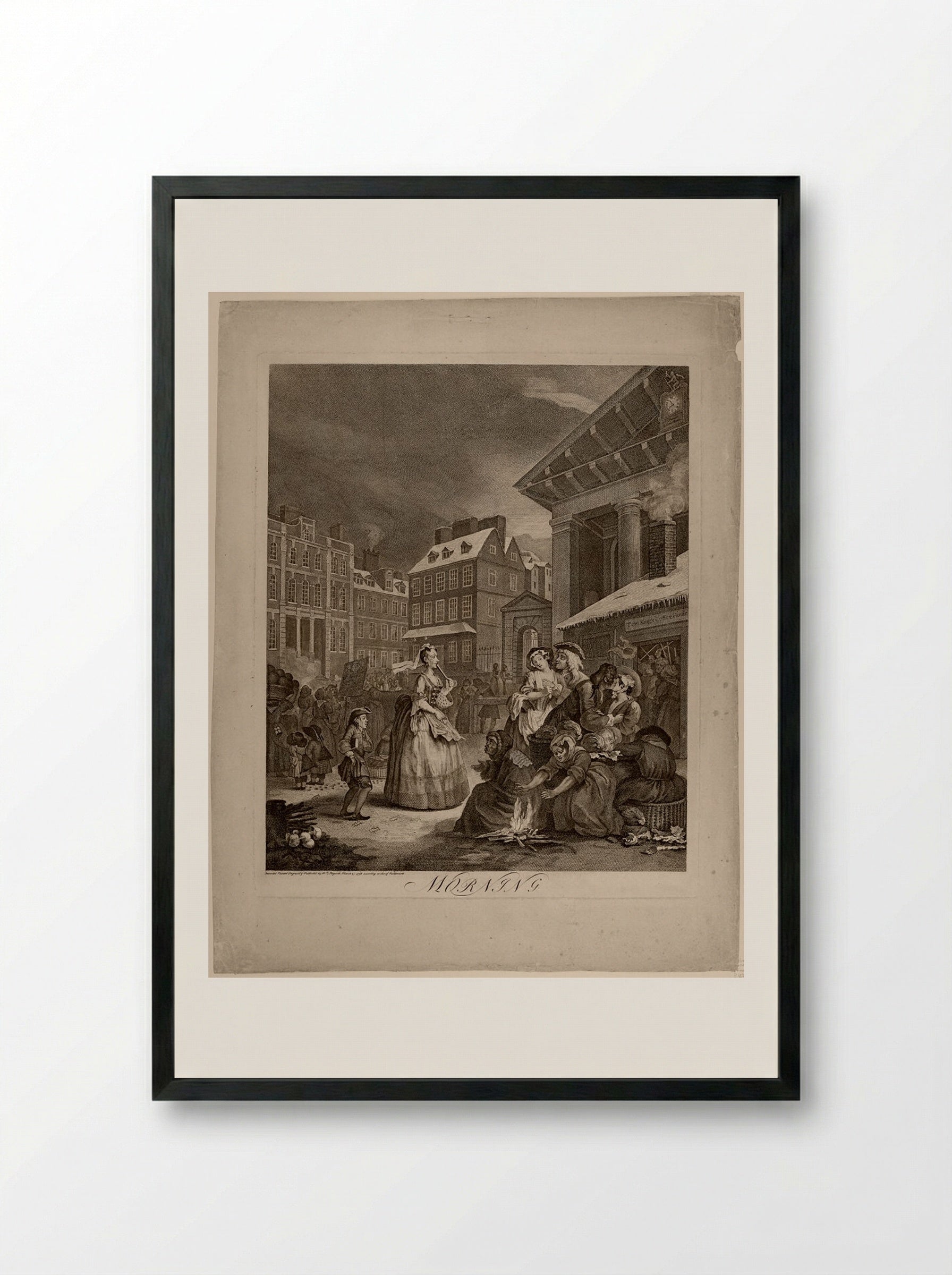 Morning - William Hogarth - Framed Print Black