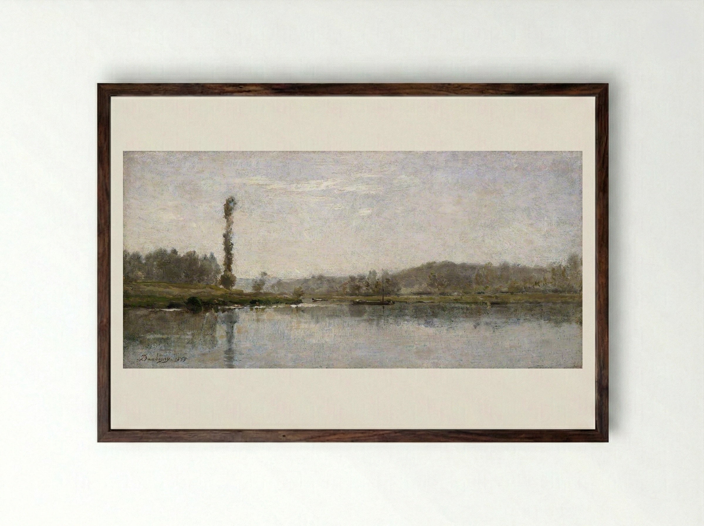 Morning - Charles-François Daubigny - Framed Print Dark Wood