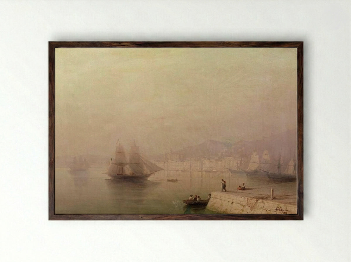 Morning. Bay - Ivan Aivazovsky - Framed Print Dark Wood