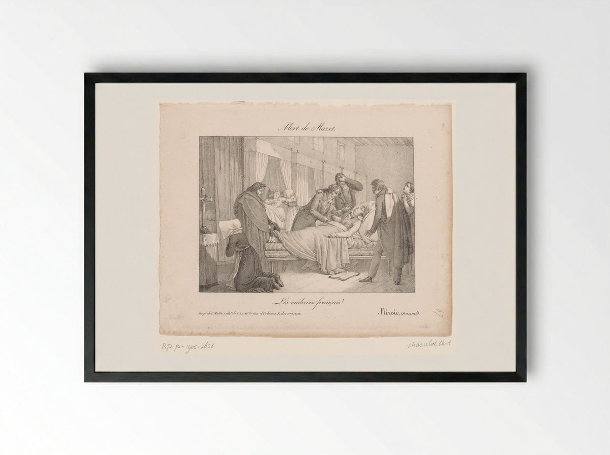 Mort de Mazet - Charles-Abraham Chasselat - Framed Print Black