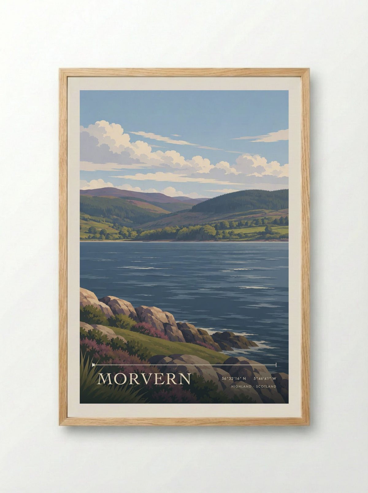 Morvern, Highland | Travel Poster - Framed Print Wood