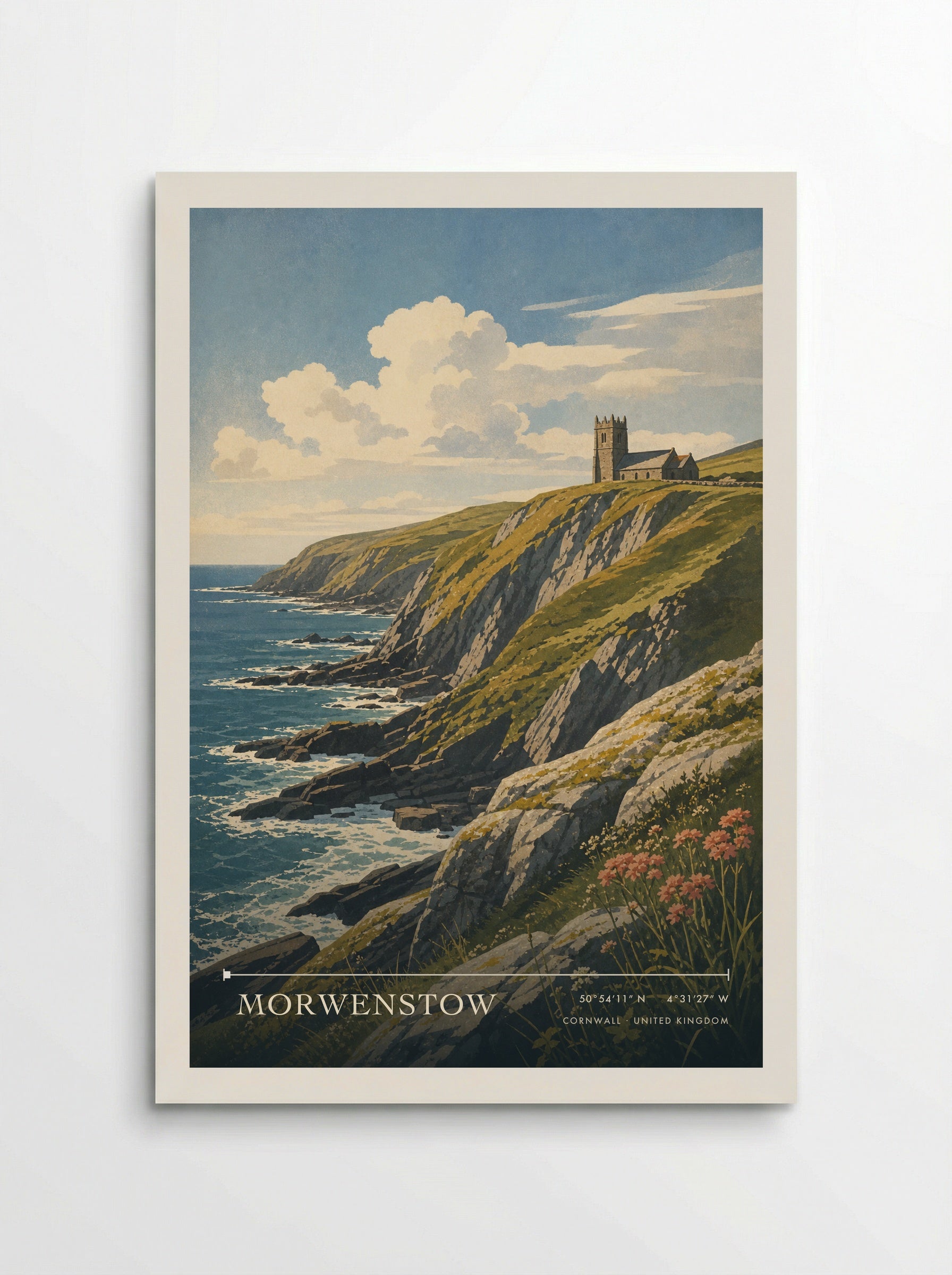 Morwenstow Cornwall England Travel Poster - Poster