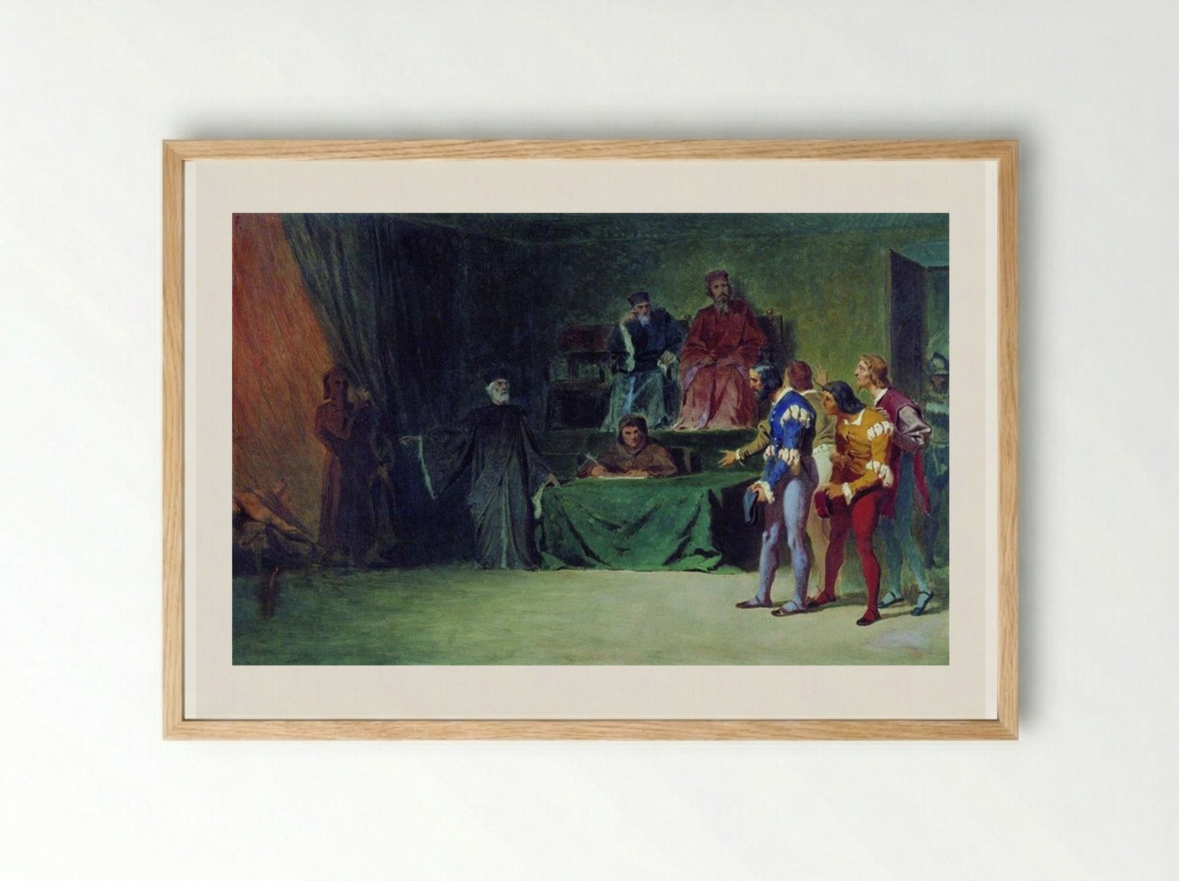 Mosaicists before the Council of Three in Venice - Fyodor Bronnikov - Framed Print Wood