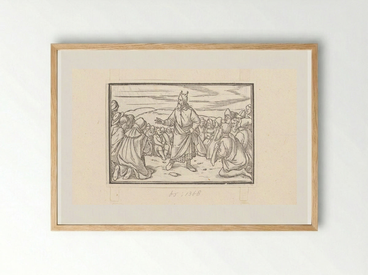 Moses Addressing the People of Israel - Veit Rudolf Specklin - Framed Print Wood