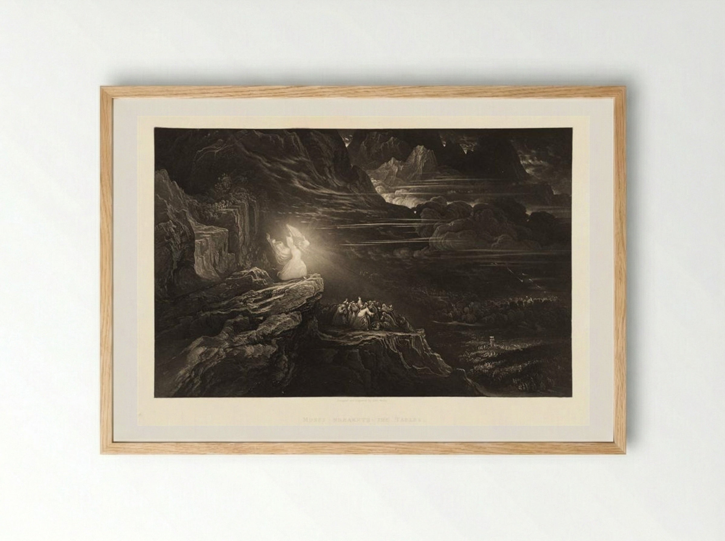 Moses Breaketh the Tables - John Martin - Framed Print Wood