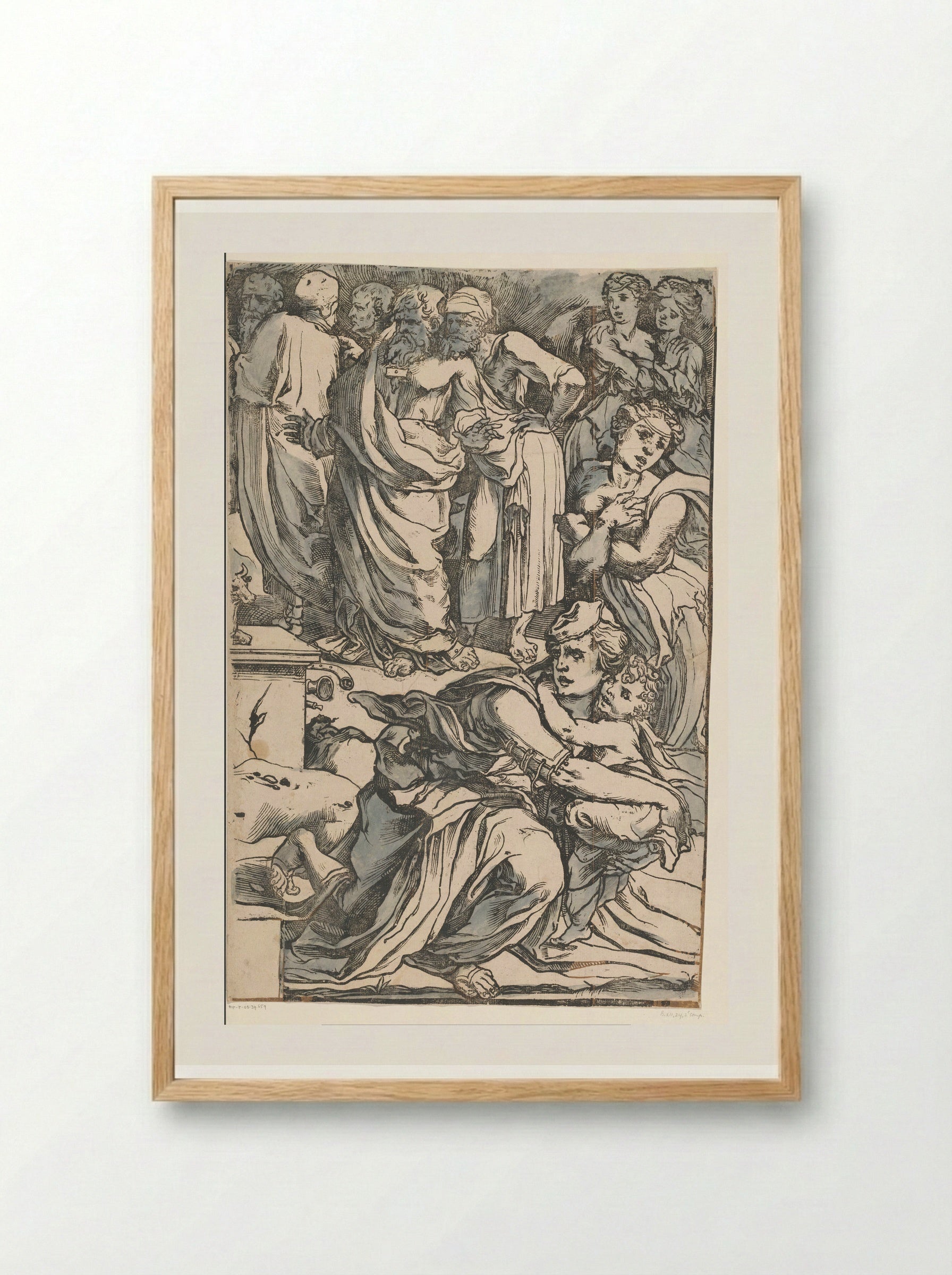Moses Breaking the Tablets of the Law (Fourth Part) - Andrea Andreani - Framed Print Wood