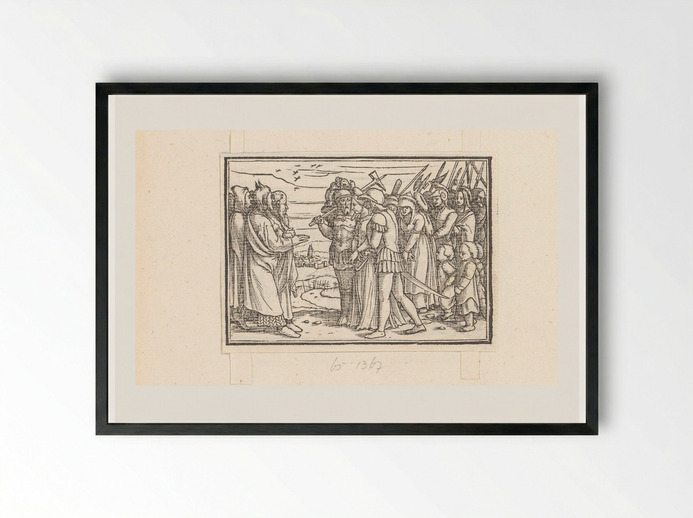 Moses Condemning the Midianite Women and Children - Veit Rudolf Specklin - Framed Print Black