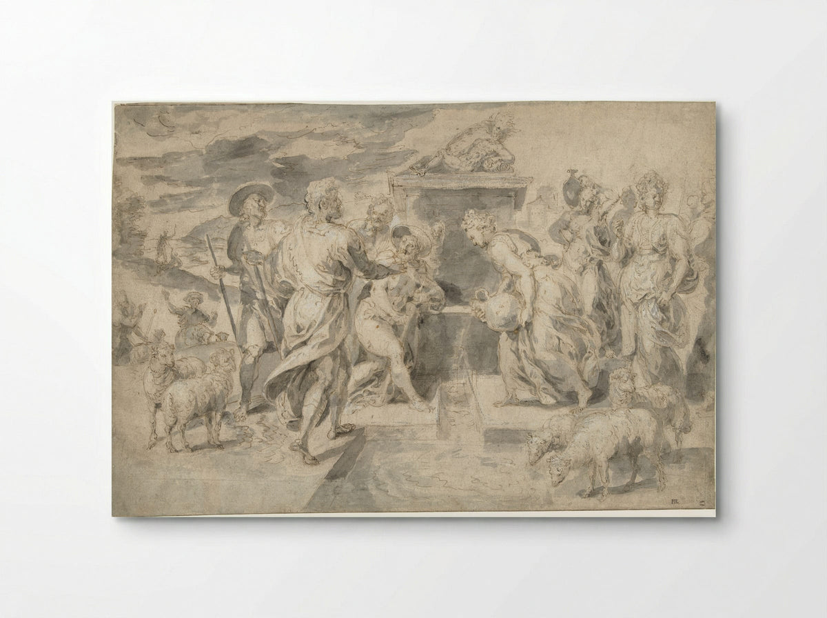 Moses Defending the Daughters of Jethro - Chrispijn van den Broeck - Poster