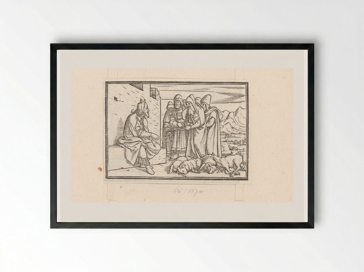 Moses Instructing the Priests - Veit Rudolf Specklin - Framed Print Black