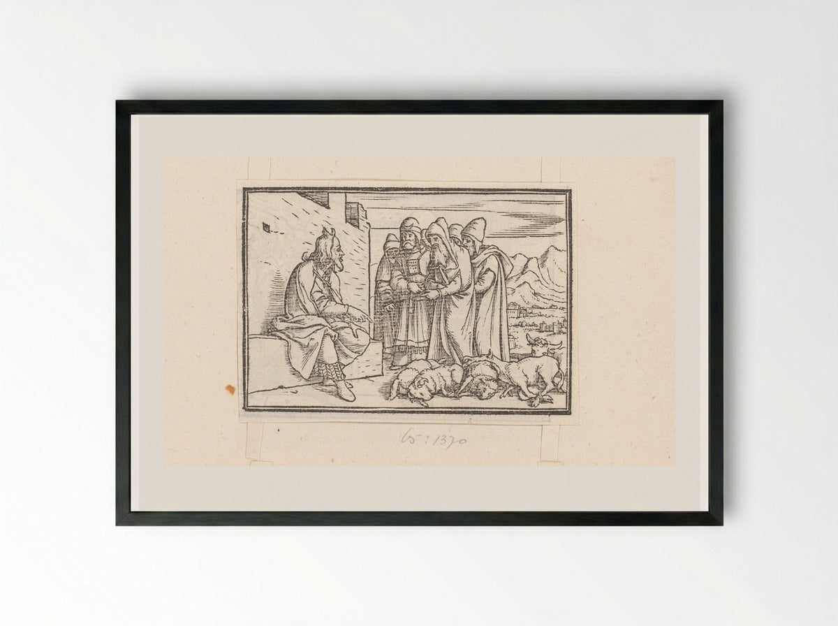 Moses Instructing the Priests - Veit Rudolf Specklin - Framed Print Black