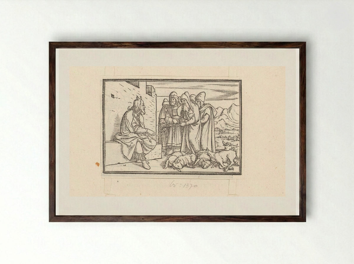 Moses Instructing the Priests - Veit Rudolf Specklin - Framed Print Dark Wood