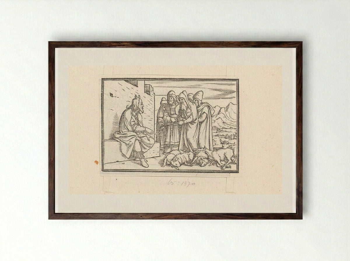 Moses Instructing the Priests - Veit Rudolf Specklin - Framed Print Dark Wood