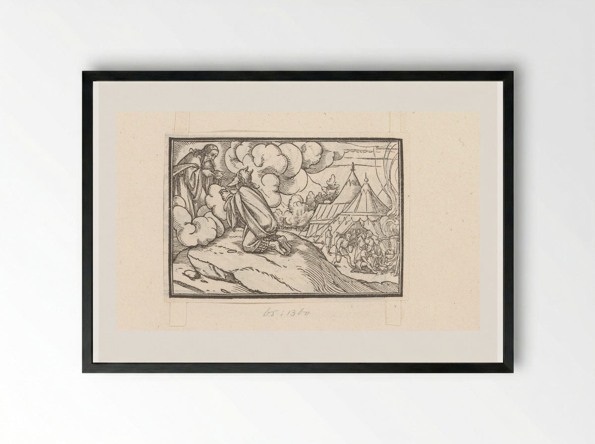 Moses Receiving Instructions for the Consecration of Priests - Veit Rudolf Specklin - Framed Print Black