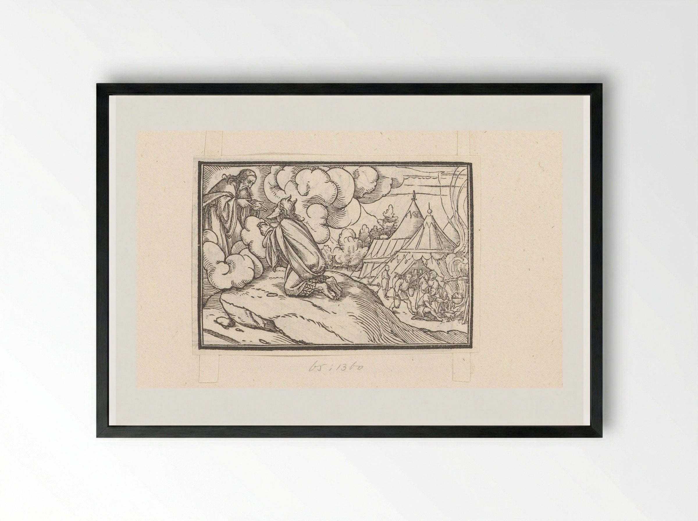 Moses Receiving Instructions for the Consecration of Priests - Veit Rudolf Specklin - Framed Print Black