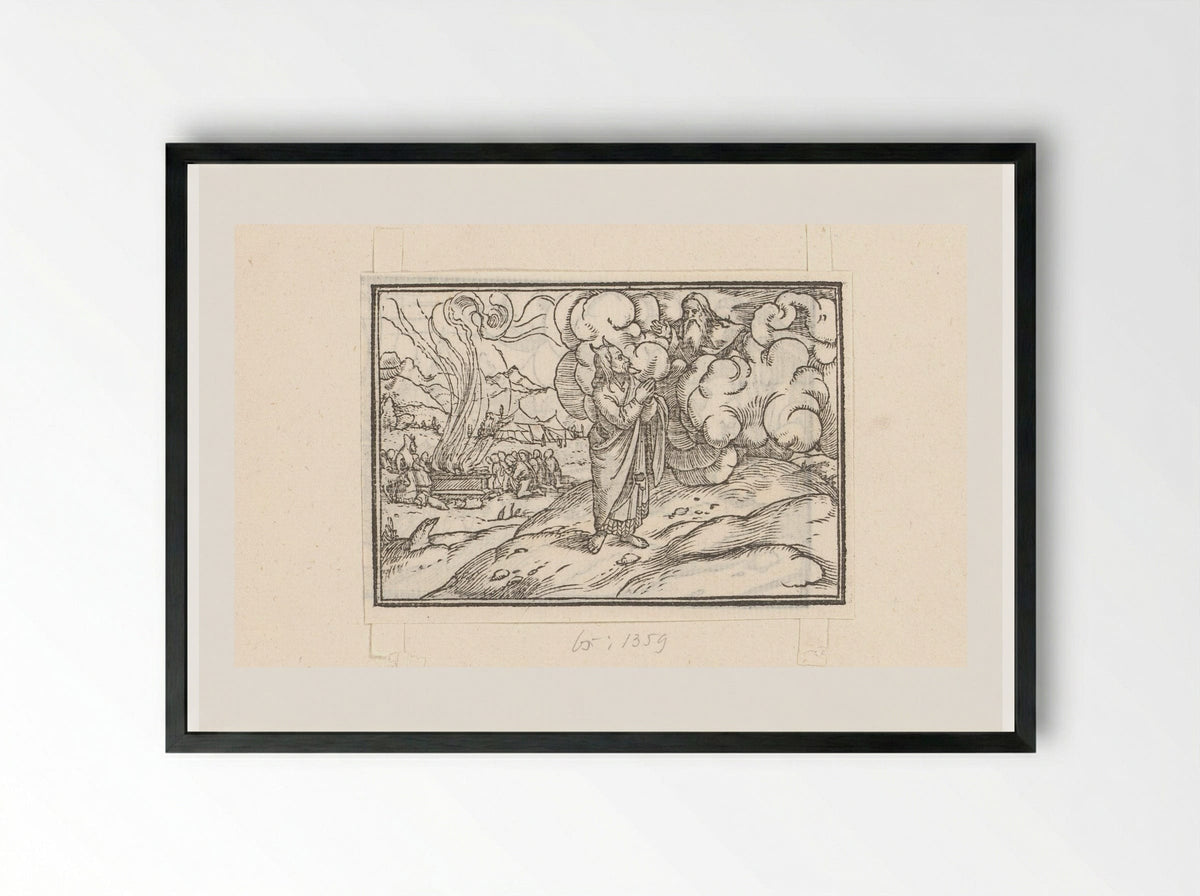 Moses Receiving Instructions on Burnt Offerings - Veit Rudolf Specklin - Framed Print Black