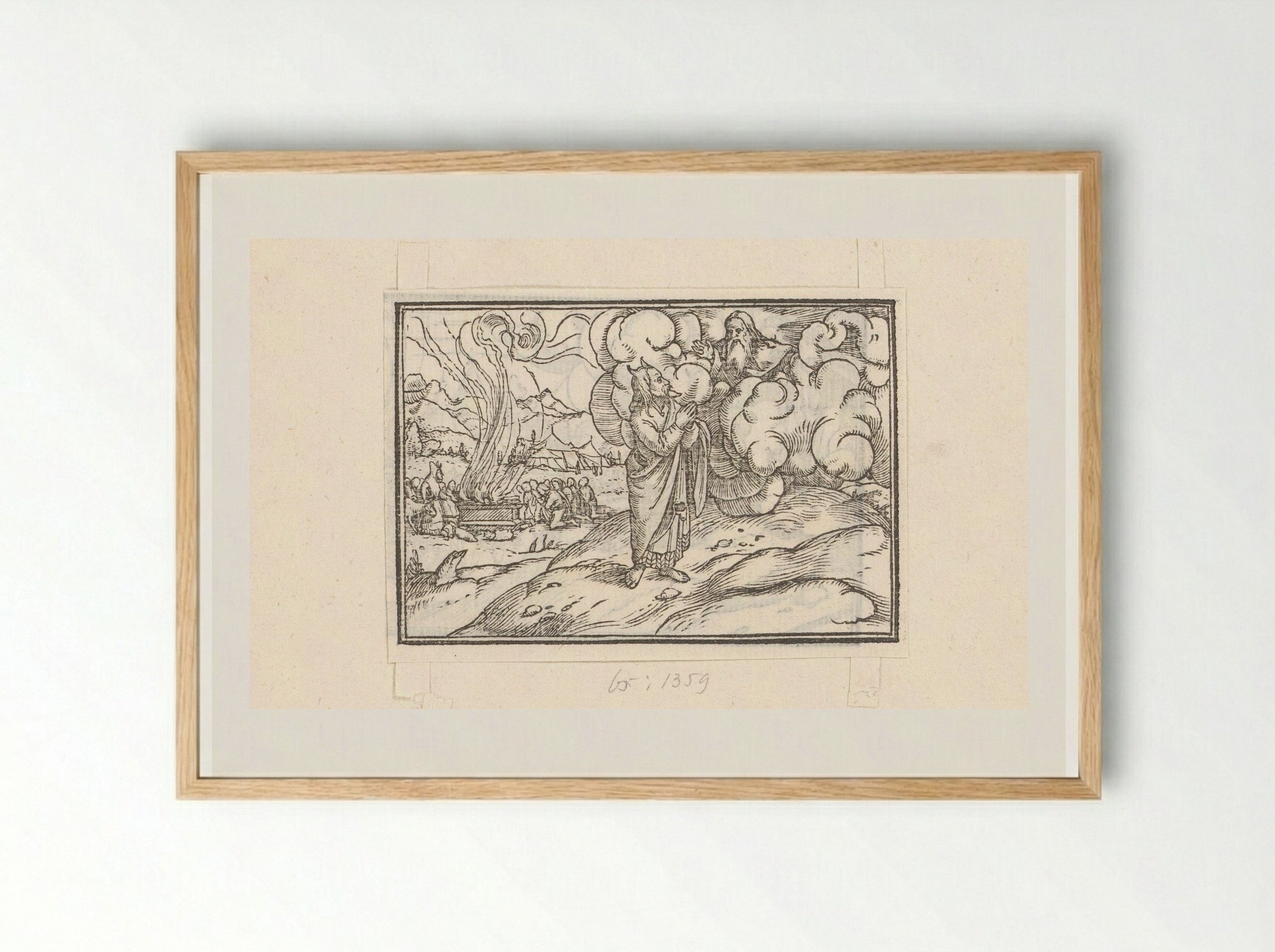 Moses Receiving Instructions on Burnt Offerings - Veit Rudolf Specklin - Framed Print Wood