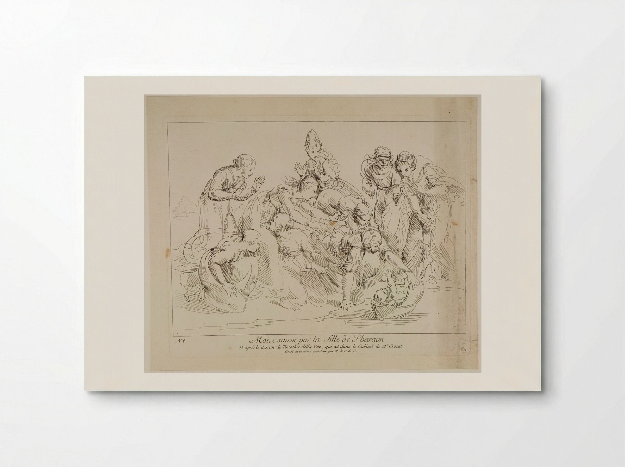 Moses Saved by the Daughter of Pharaoh - Anne Claude de Thubières, Comte de Caylus - Poster