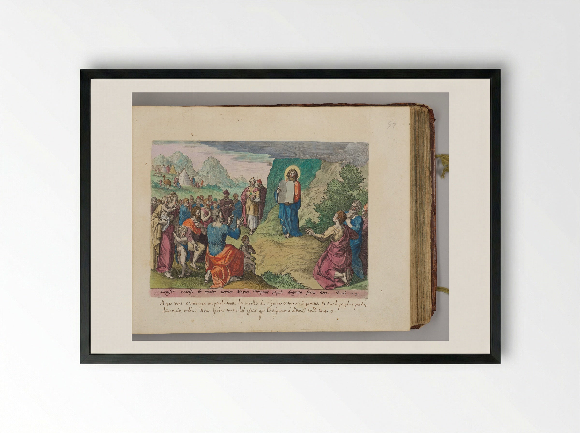 Moses Showing the Tables of the Law - Johann Sadeler I - Framed Print Black
