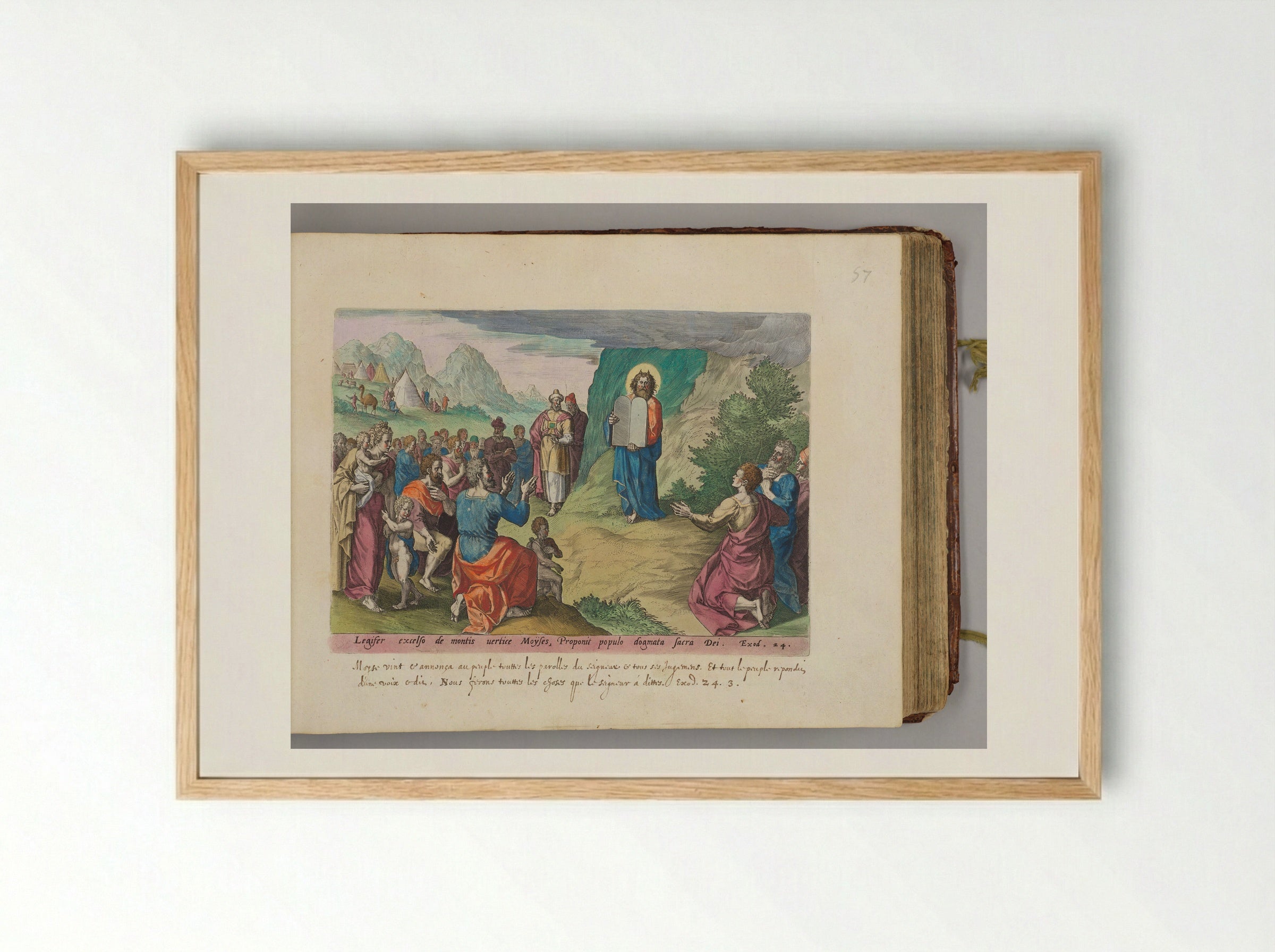 Moses Showing the Tables of the Law - Johann Sadeler I - Framed Print Wood
