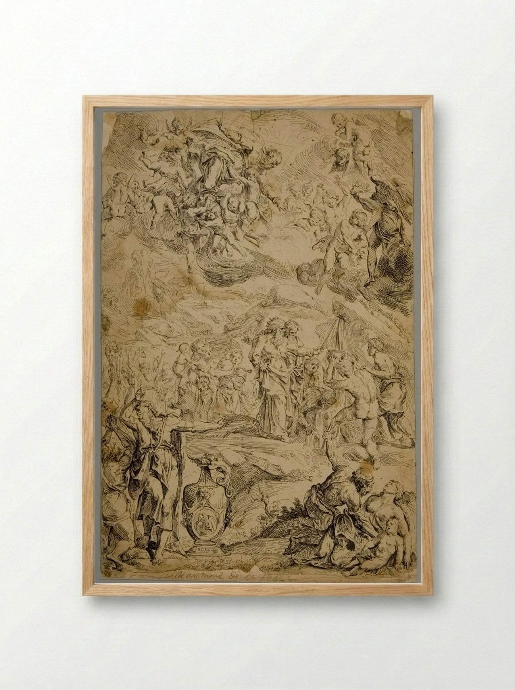 Moses Striking the Rock - Frans Ertinger - Framed Print Wood